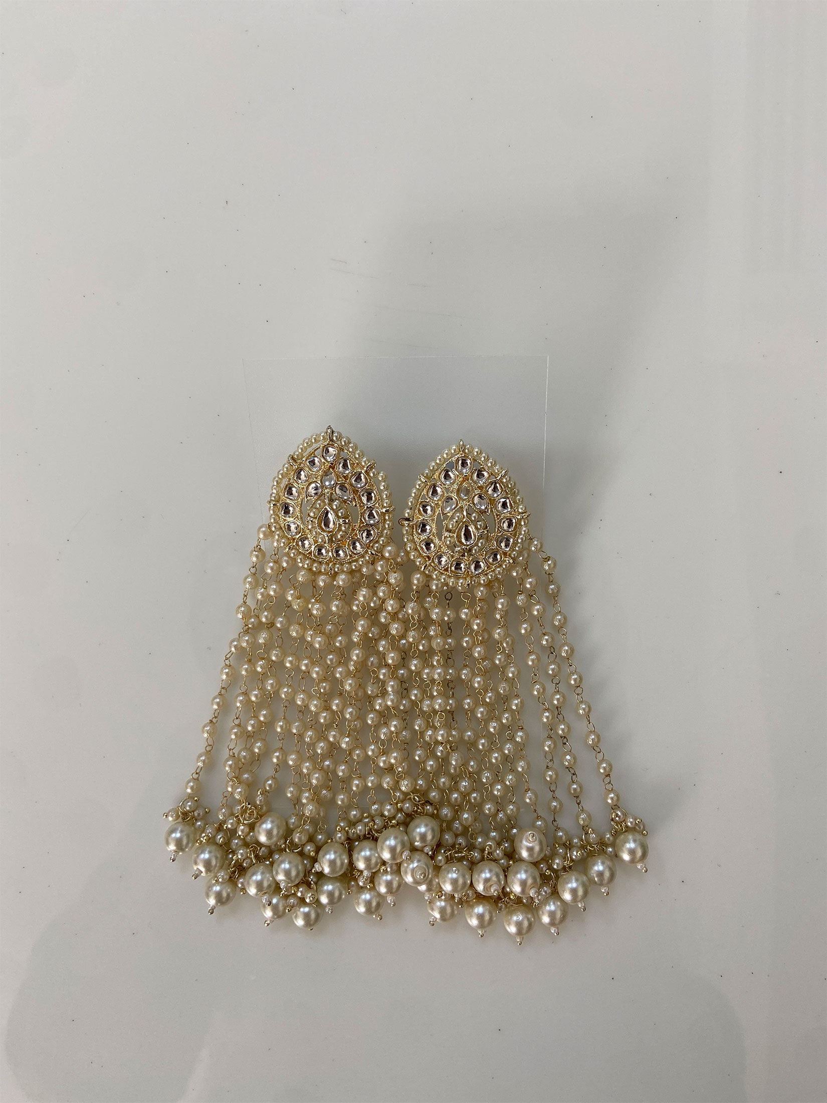 Grand Pearl Multi-Strand Jhumka Earrings