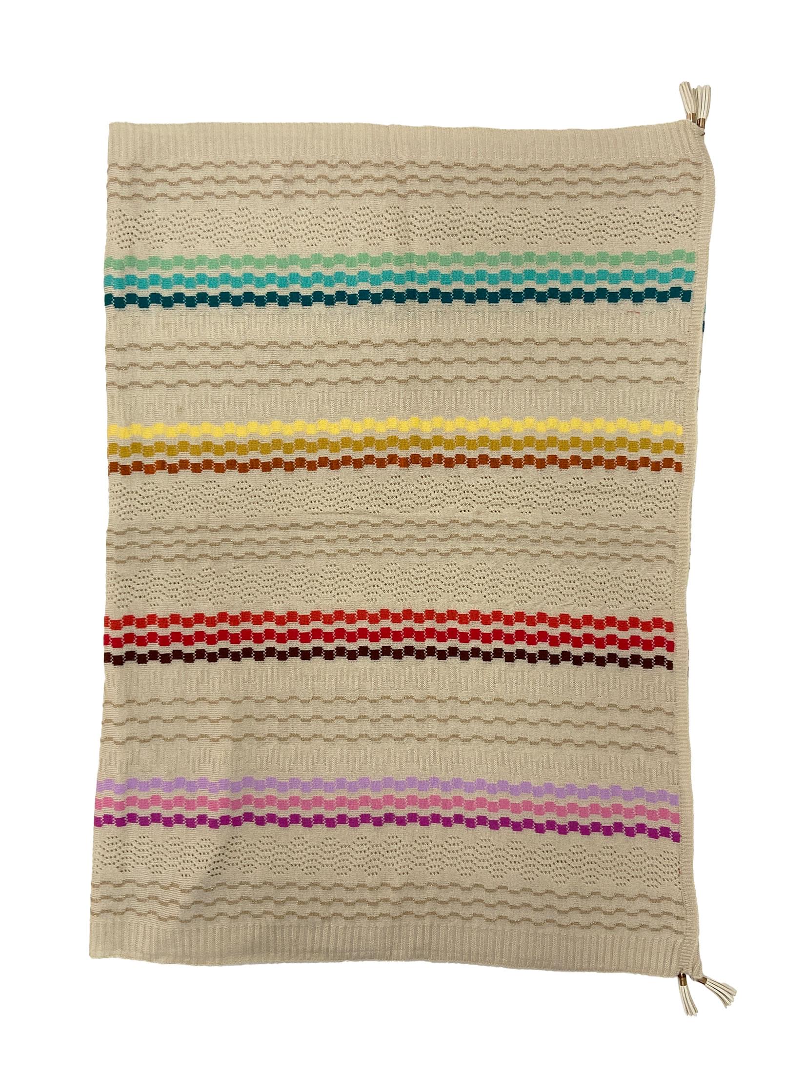 Winter Wear - Soft Knitted Warm Light Beige Acrylic Woven Design Shawl.