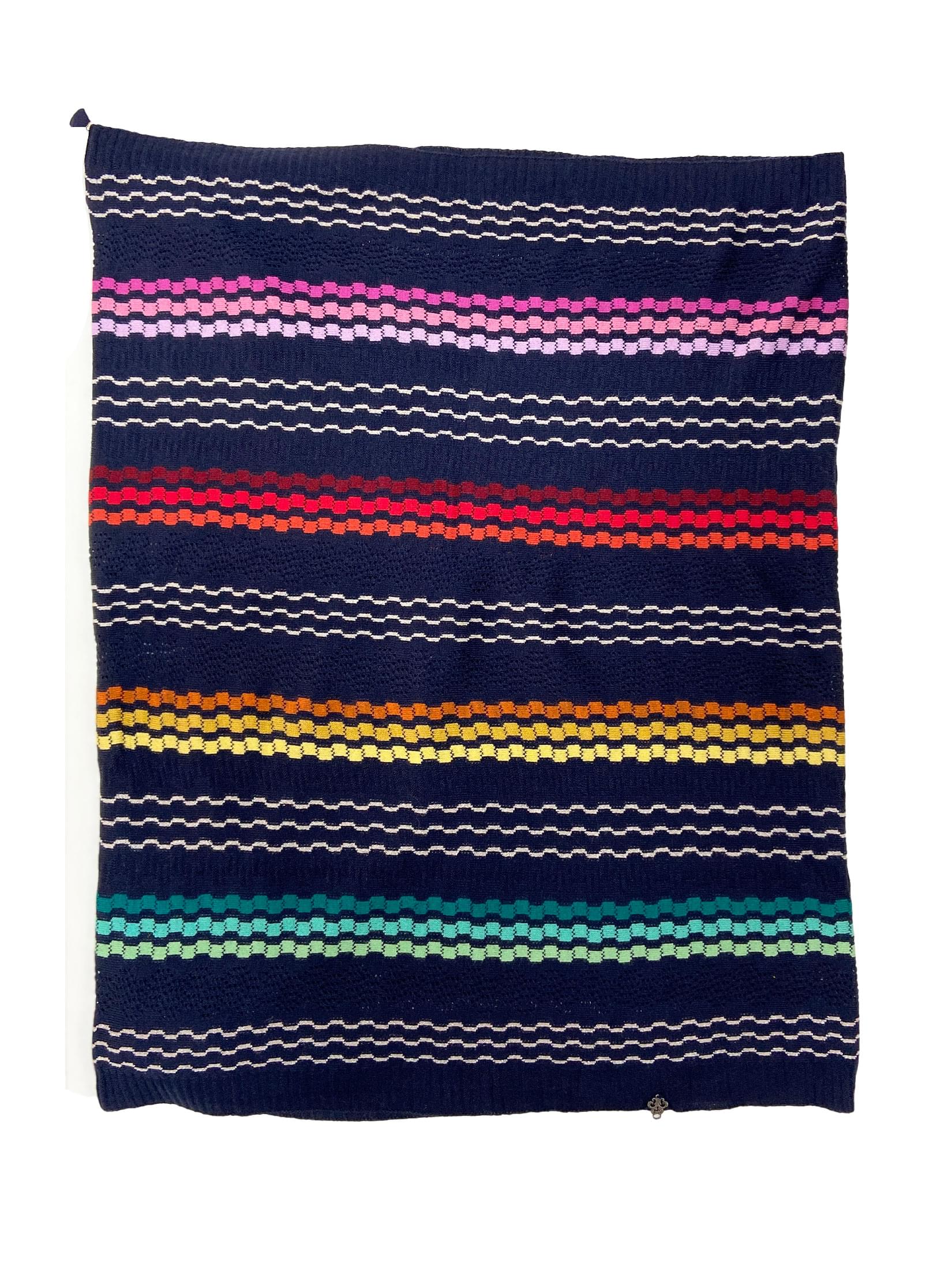 Winter Wear - Soft Knitted Warm Navy Blue Acrylic Shawl For Women.