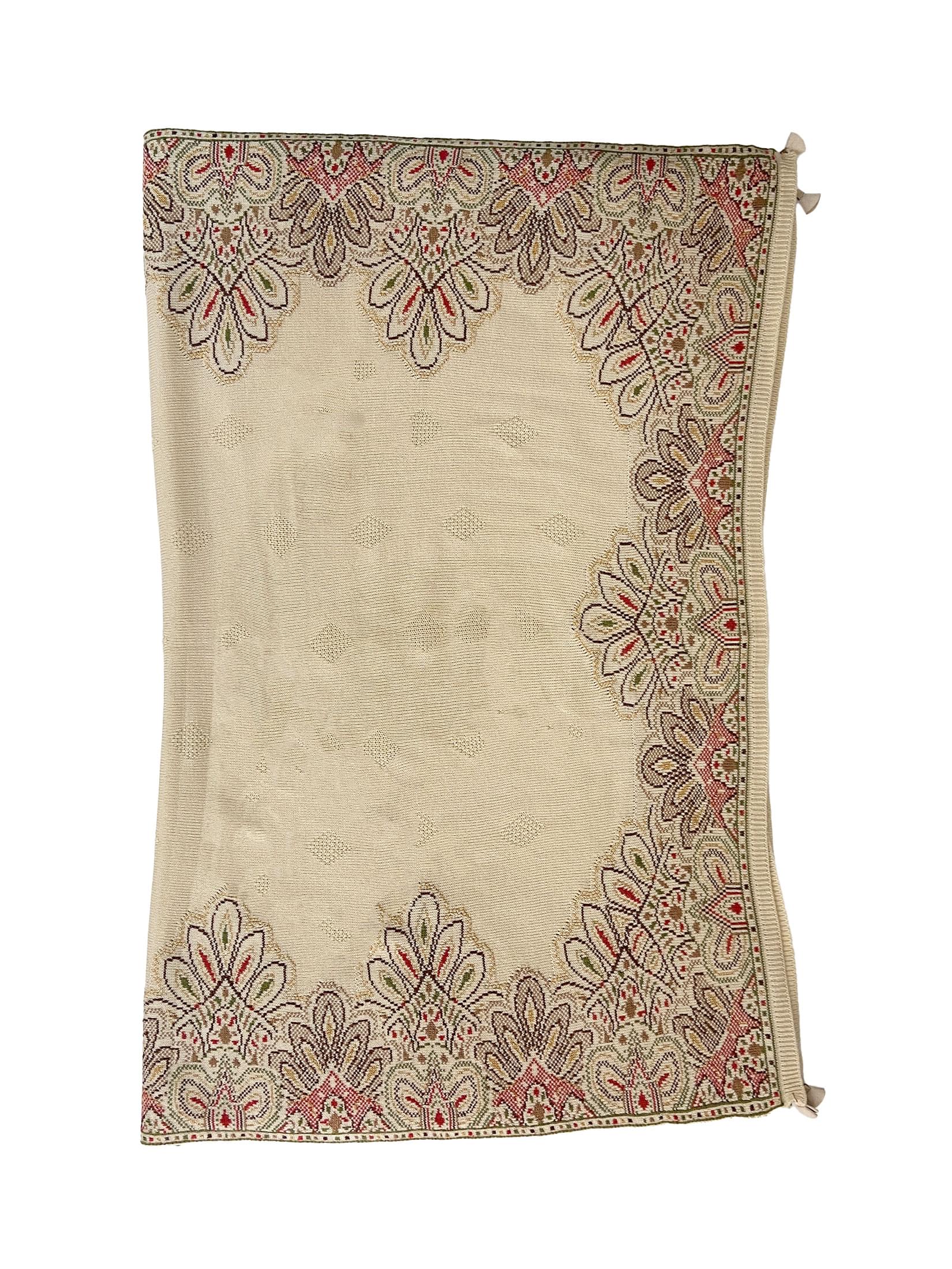 Winter Wear - Soft Knitted Warm Light Acrylic Beige Women Shawl.
