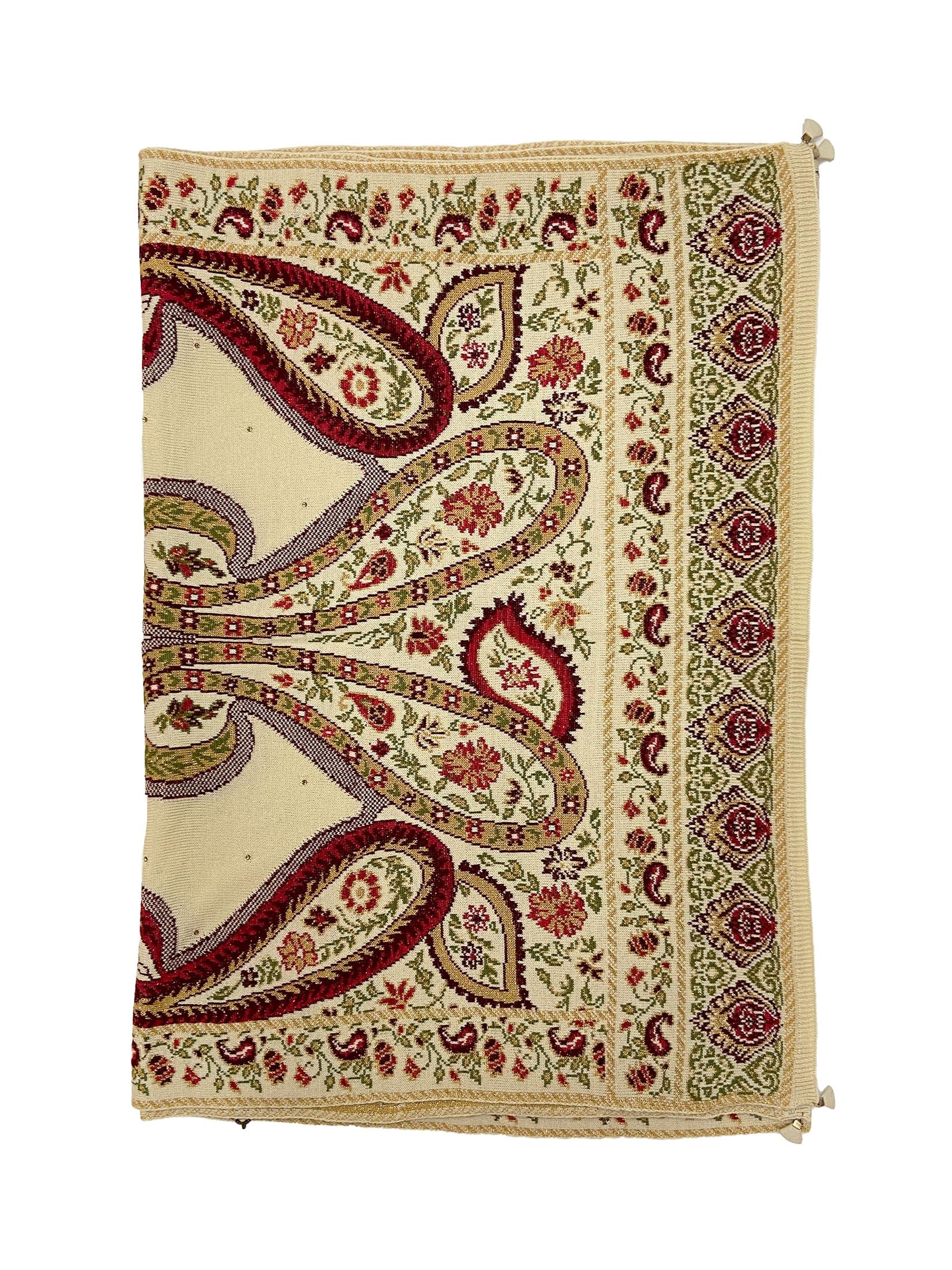 Winter Wear - Soft Knitted Warm Light Beige Women Shawl.