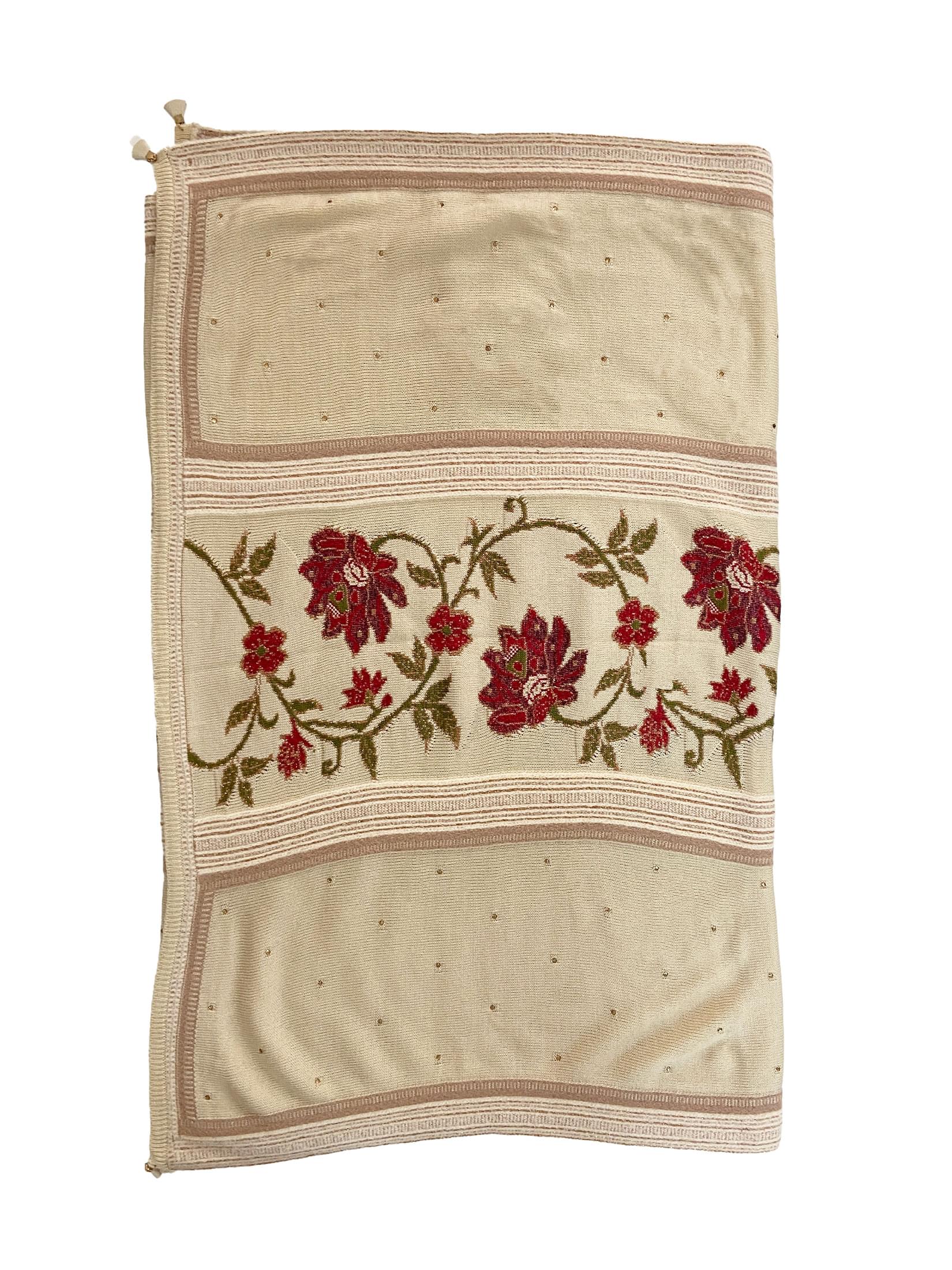 Winter Wear - Soft Knitted Warm Beige Women Shawl.