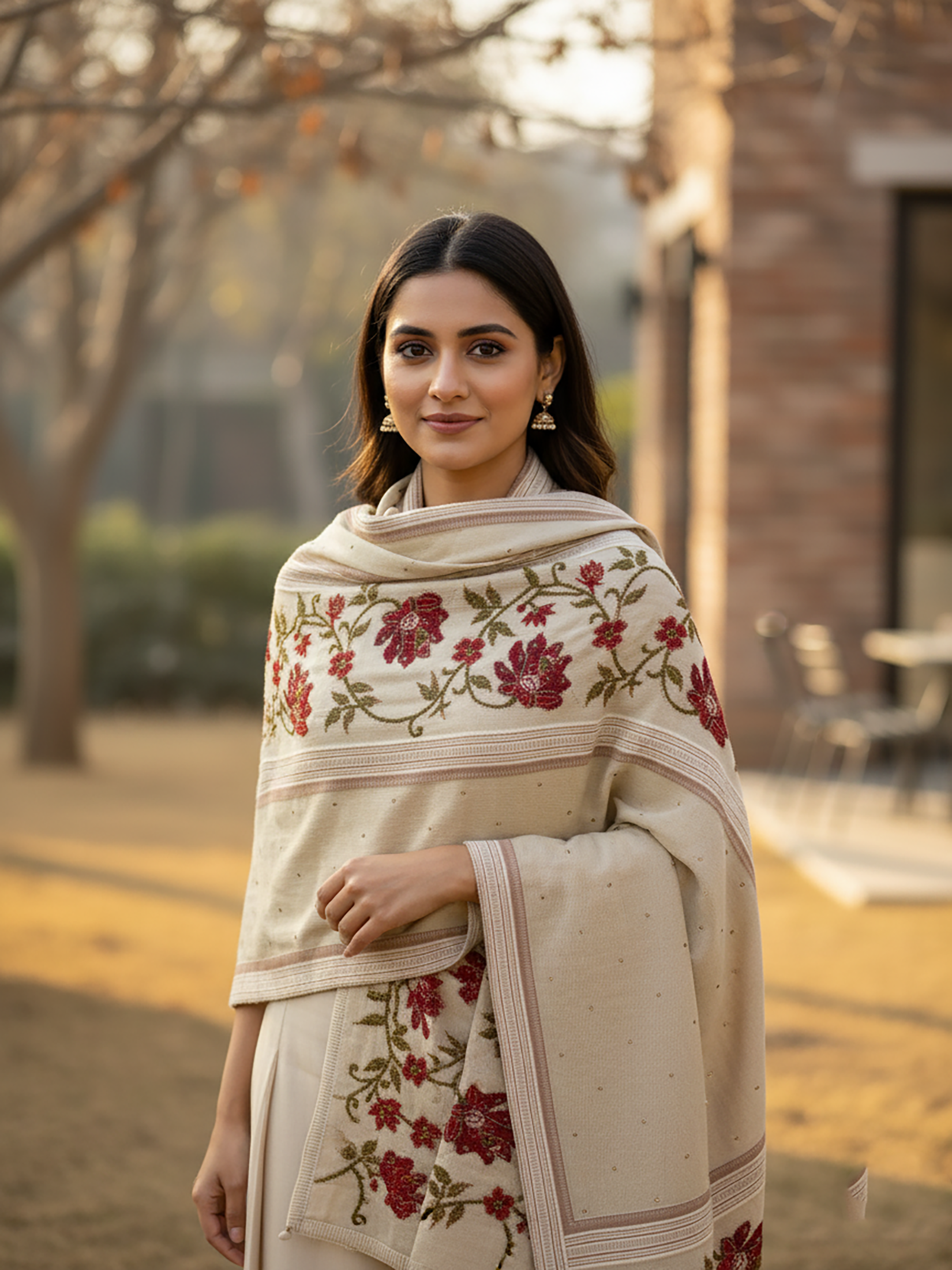 Winter Wear - Soft Knitted Warm Beige Women Shawl