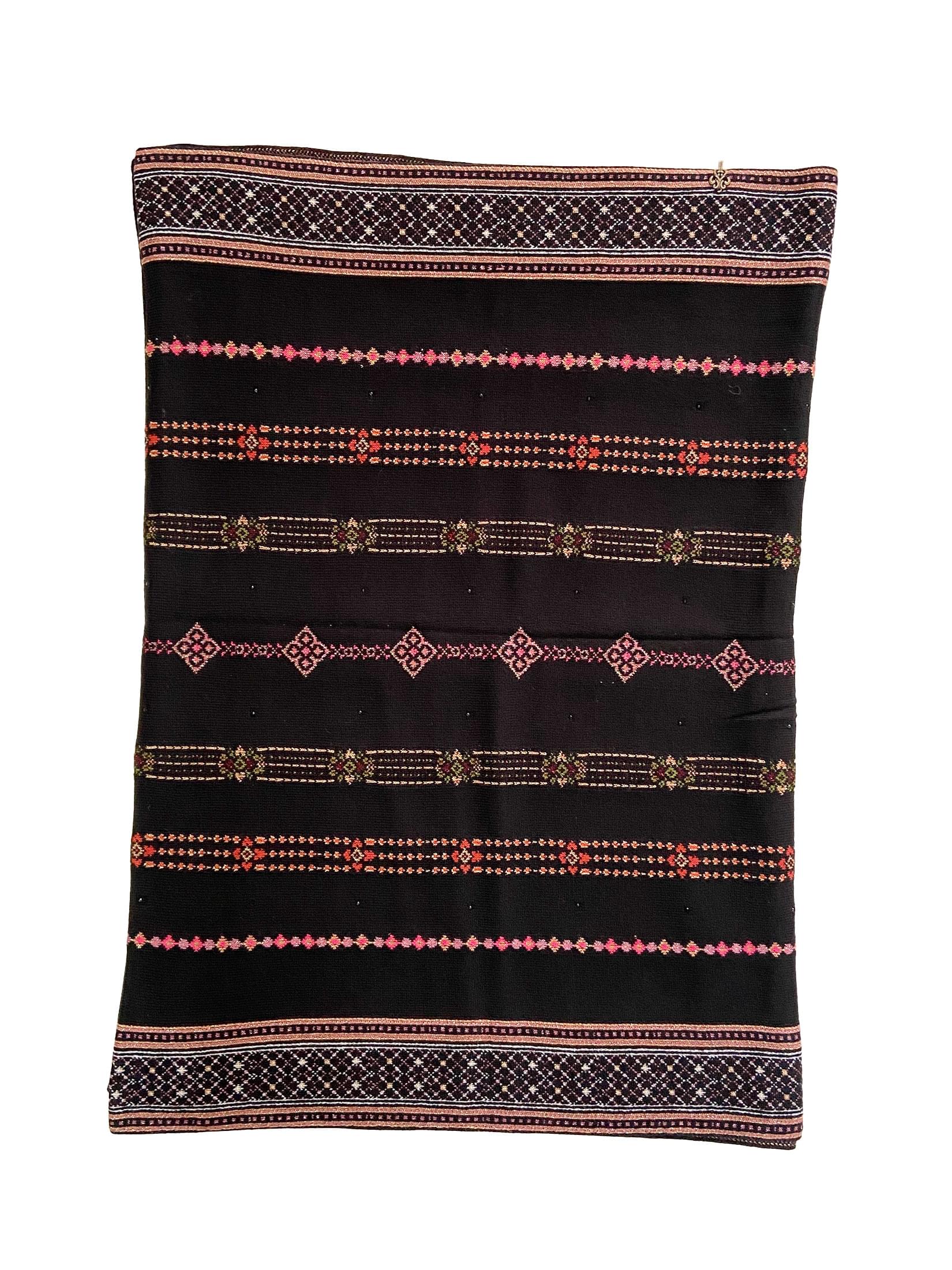 Winter Wear - Soft Knitted Warm Black Acrylic Woven Design Shawl.