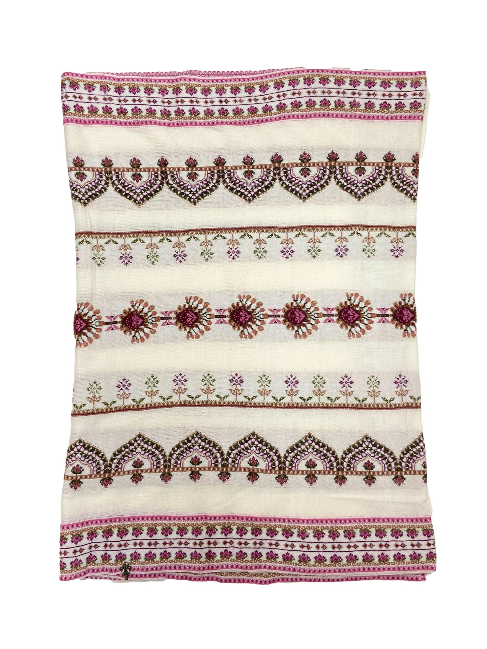Winter Wear - Soft Knitted Warm Off White Acrylic Shawl For Women.