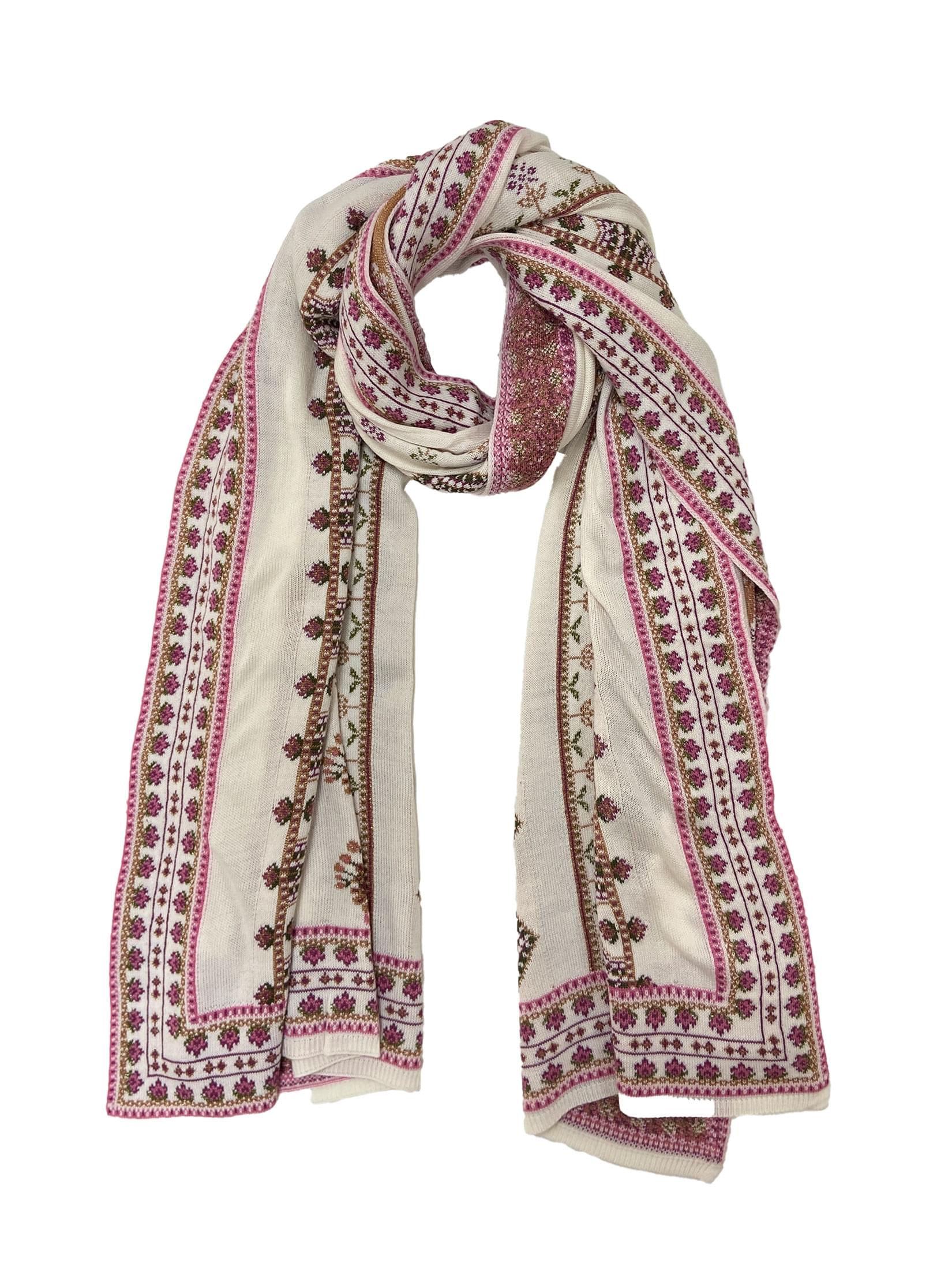 Winter Wear - Soft Knitted Warm Off White Acrylic Shawl For Women.