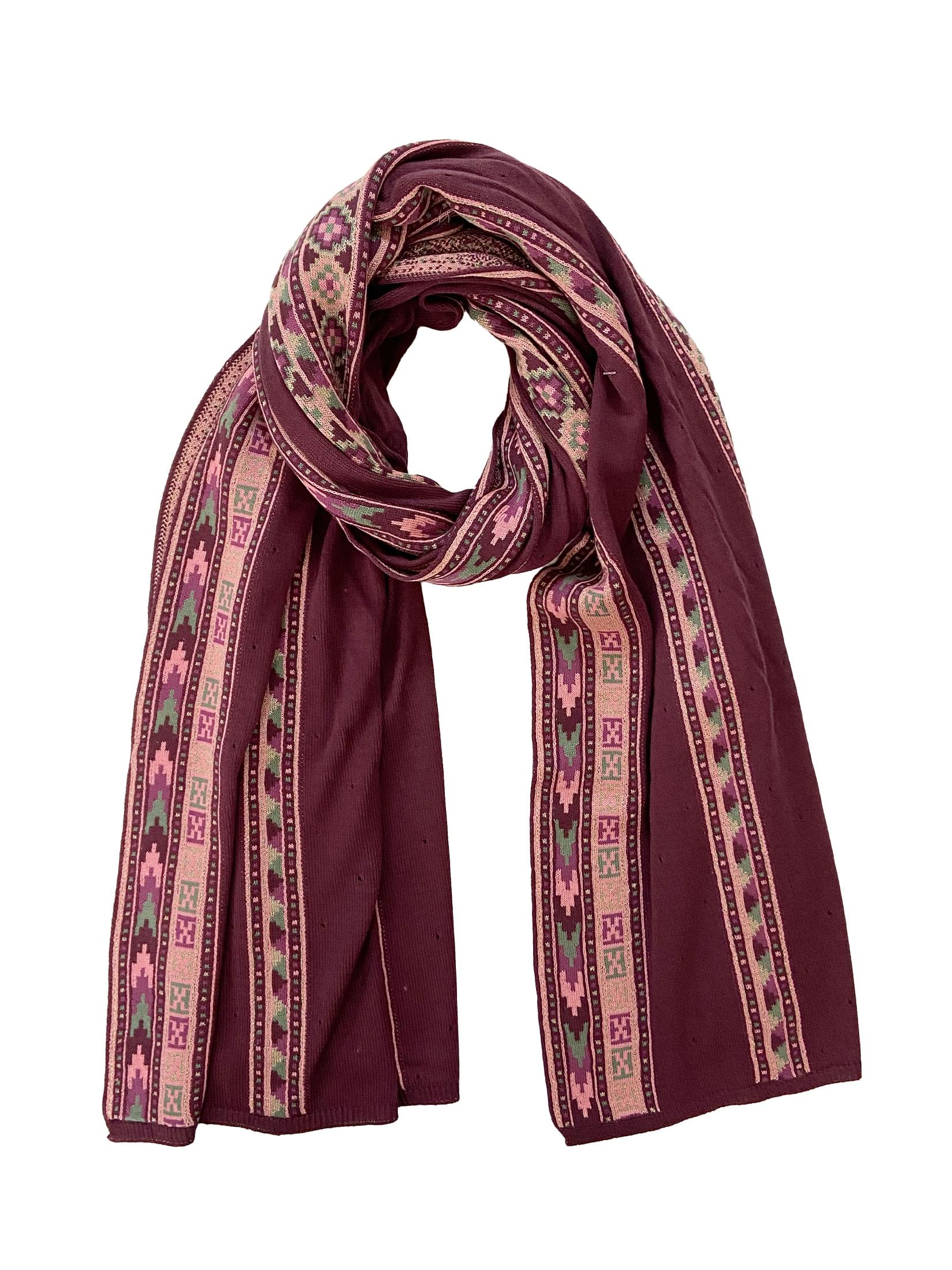 Winter Wear - Soft Knitted Warm Light Purple Acrylic Women Shawl.