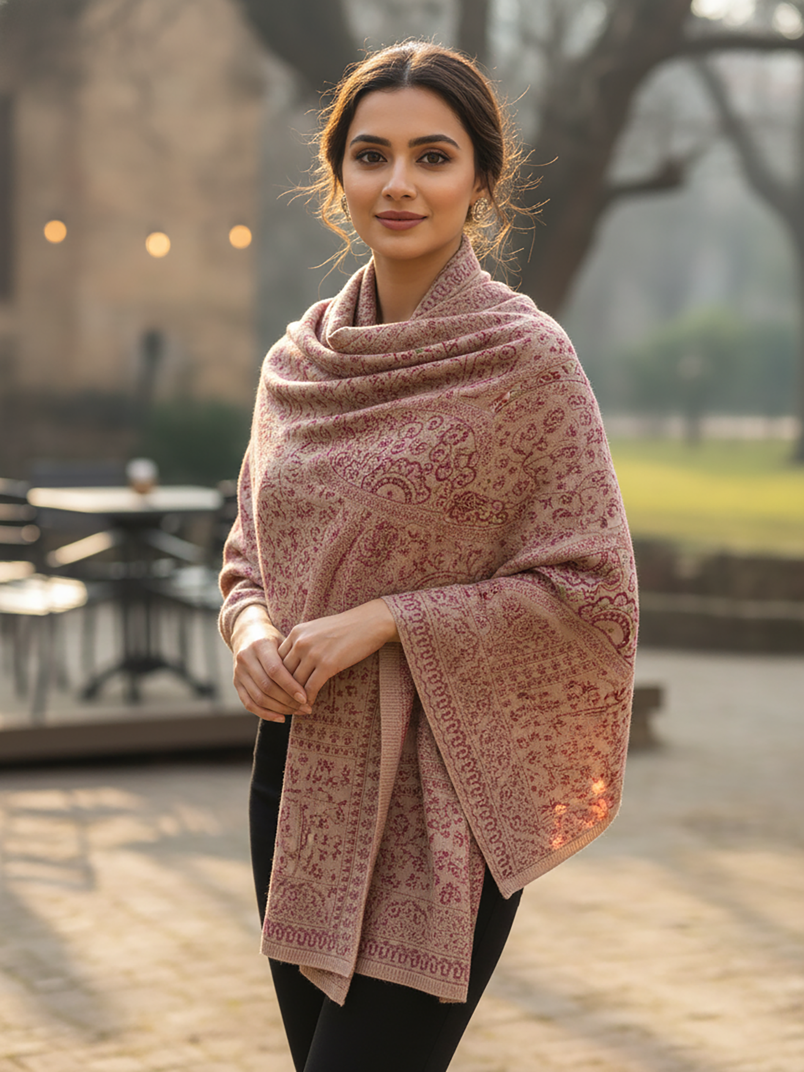 Winter Wear - Soft Knitted Warm Pink Acrylic Women Shawl