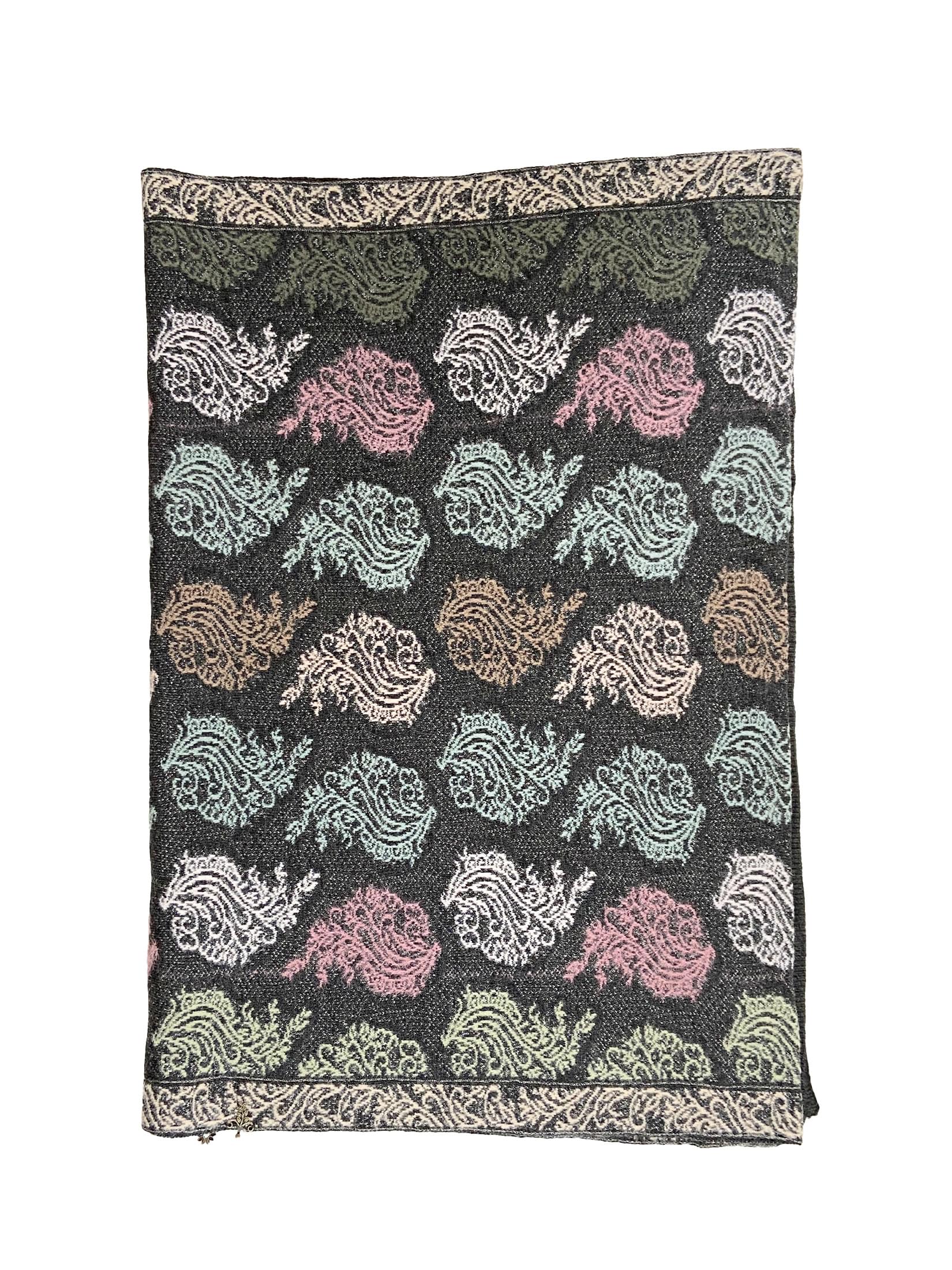 Winter Wear - Soft Knitted Warm Dark Grey Acrylic Women Shawl.