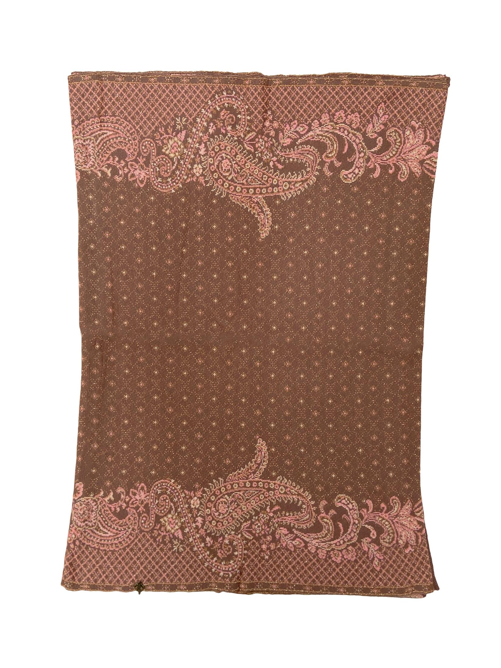 Winter Wear - Soft Knitted Warm Brown Acrylic Woven Design Shawl.