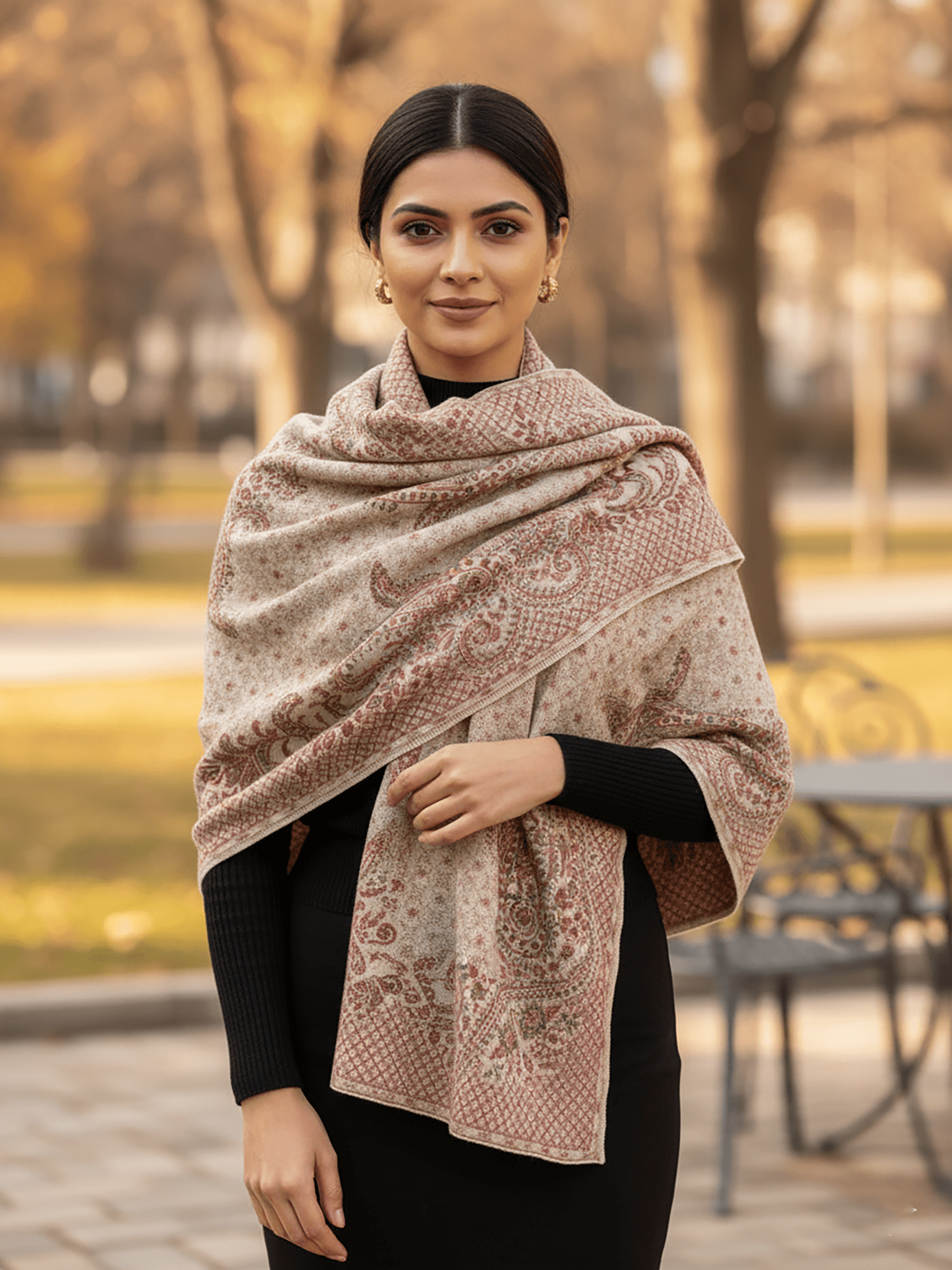 Winter Wear - Soft Knitted Warm Acrylic White Women Shawl.