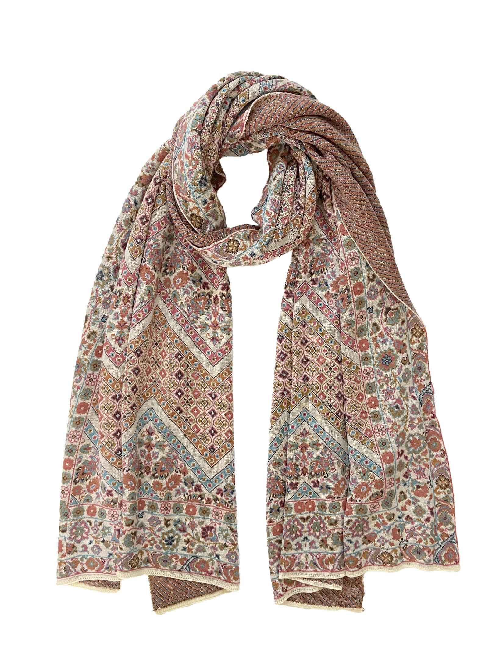Winter Wear - Soft Knitted Warm Off White Acrylic Women Shawl.