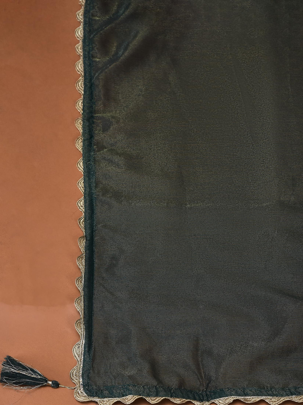Women Muslin Green Embroidered Kurta Comfort Pant Dupatta.