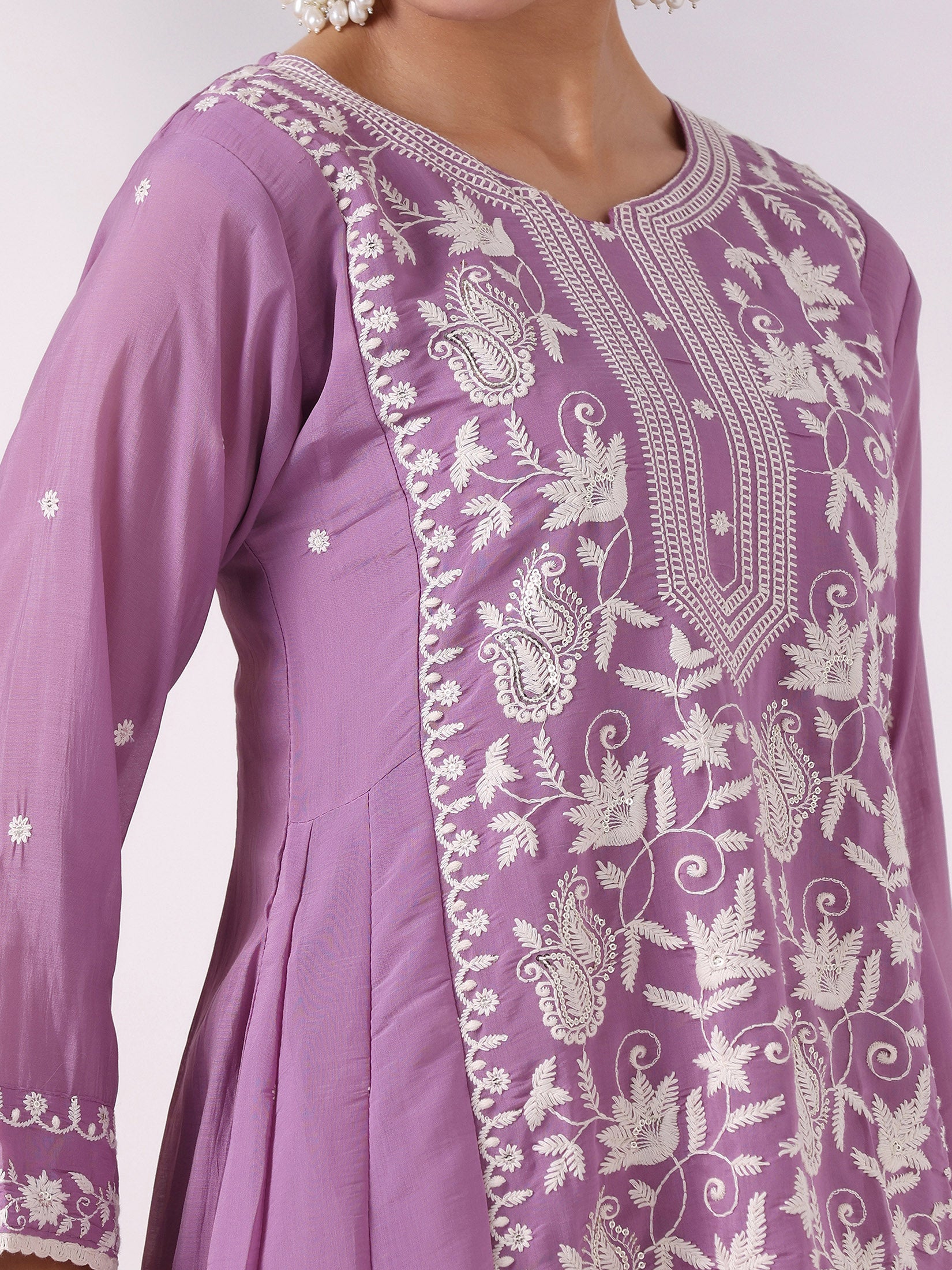 Women Poly Viscose Blue Embroidered Kurta Comfort Pant Dupatta