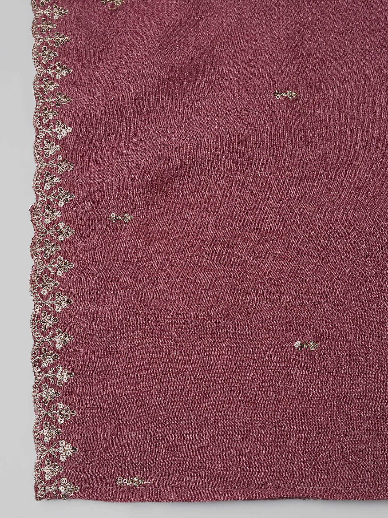 Women Chinon Pink Embroidered Kurta Comfort Pant Dupatta