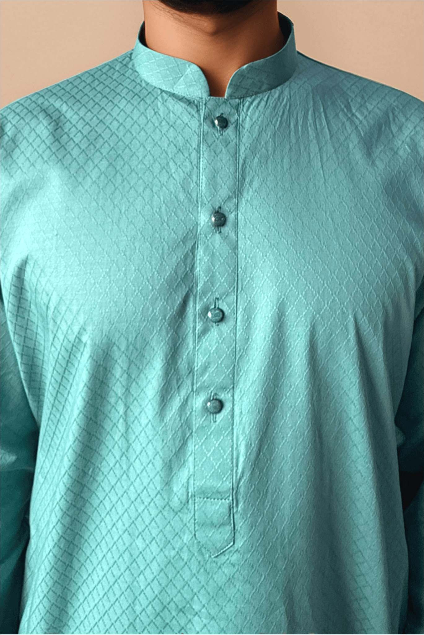 Men Blue Solid Straight Kurta.