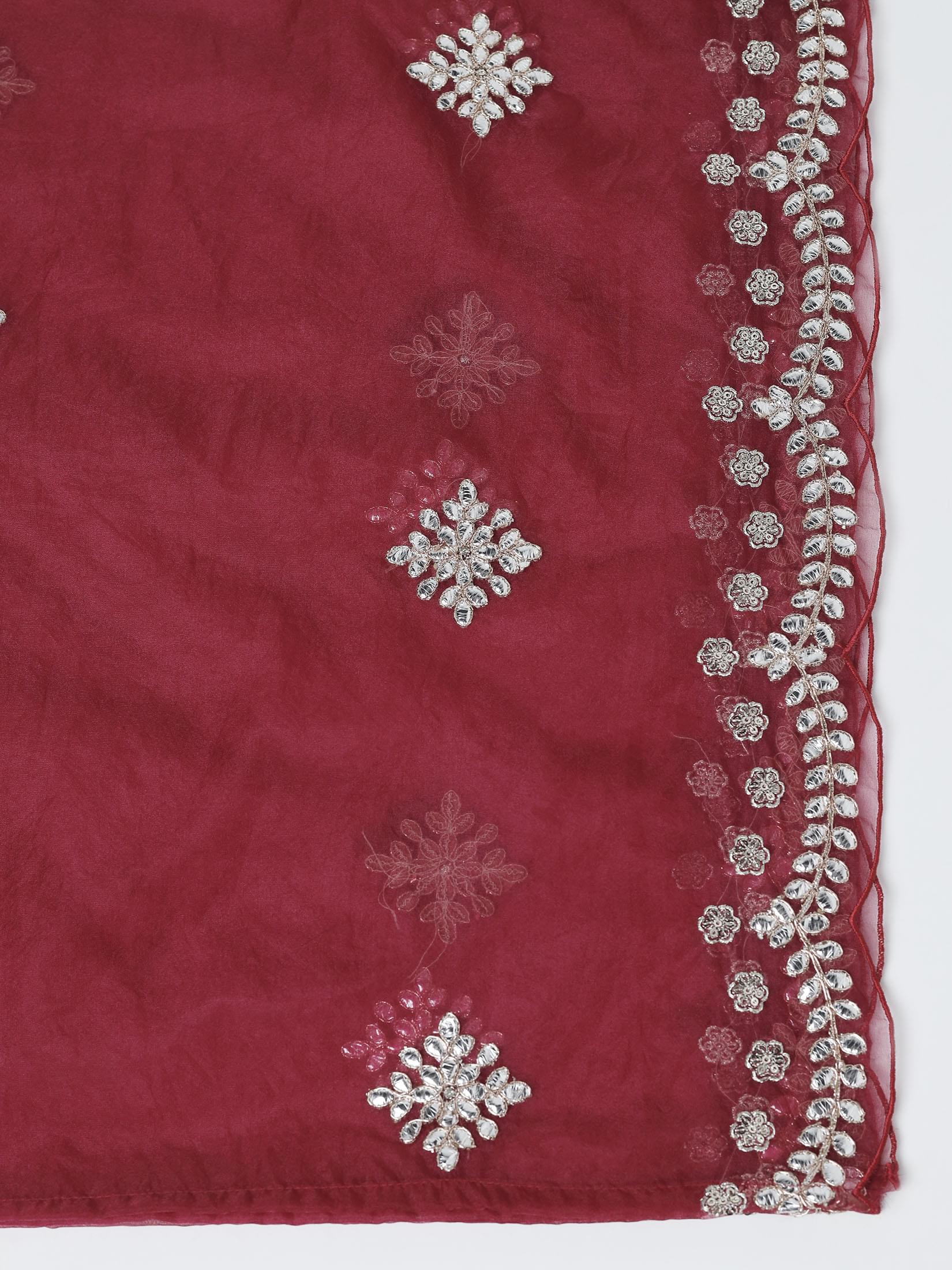 Women Silk Yellow Embroidered Kurta Comfort Pant Dupatta.