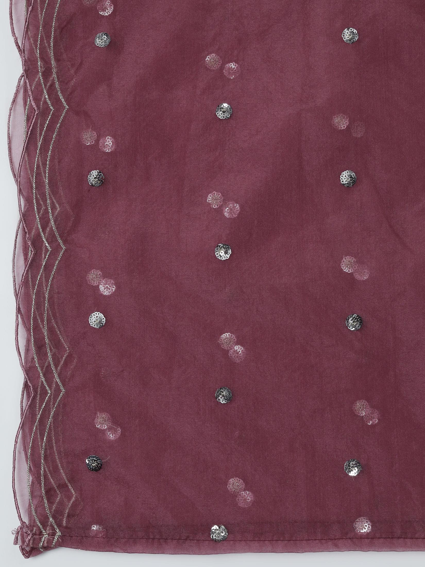 Women Silk Blend Pink Embroidered Kurta Comfort Pant Dupatta.