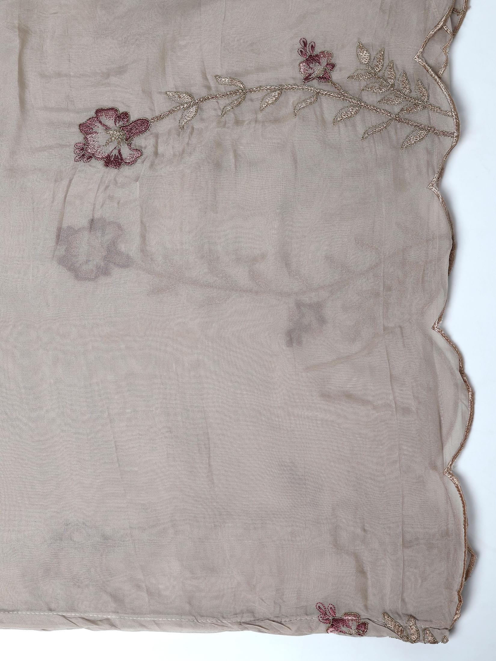 Women Organza Grey Embroidered Kurta Comfort Pant Dupatta.
