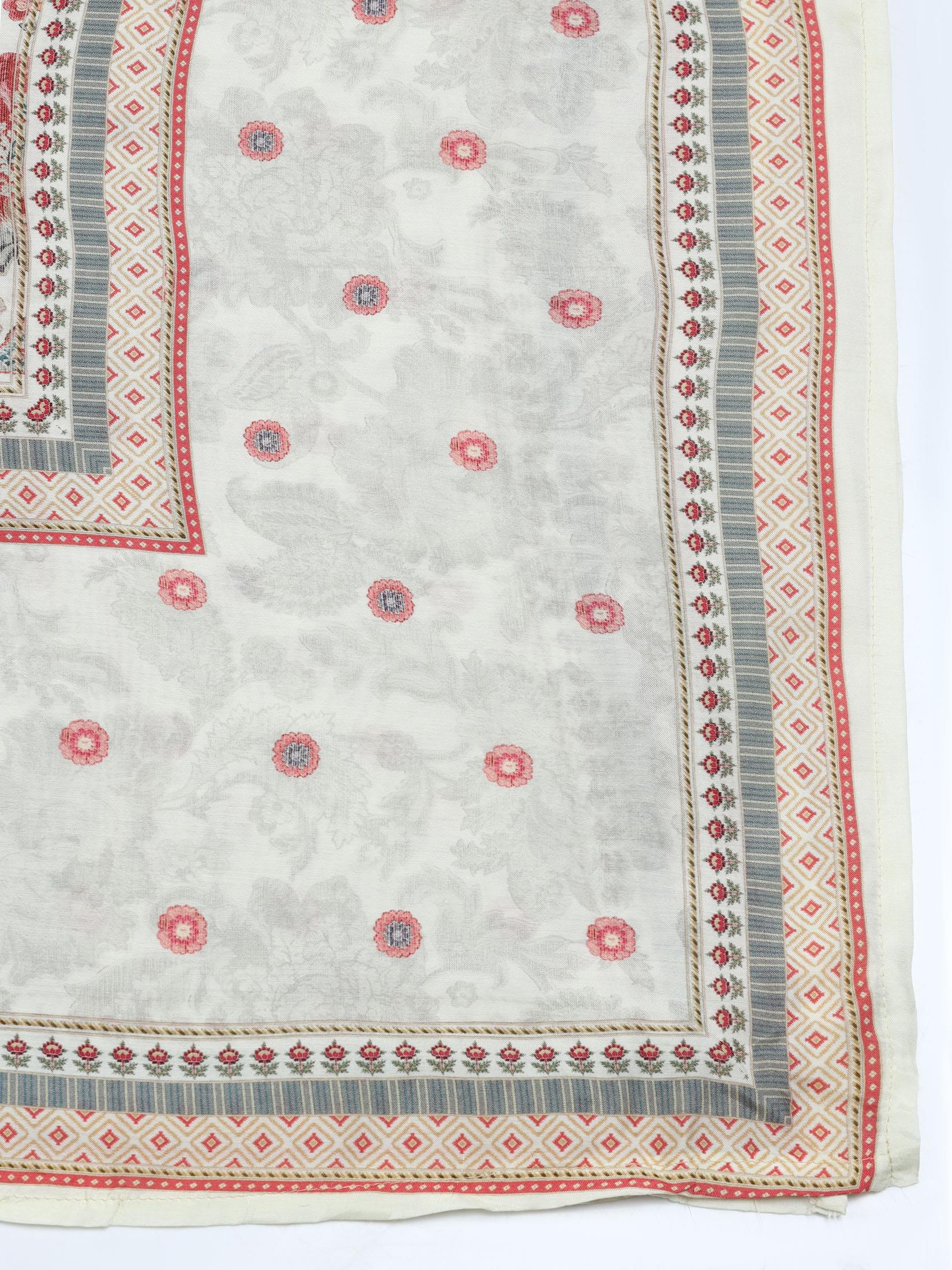 Women Muslin Multicolor Embroidered Kurta Comfort Pant Dupatta.