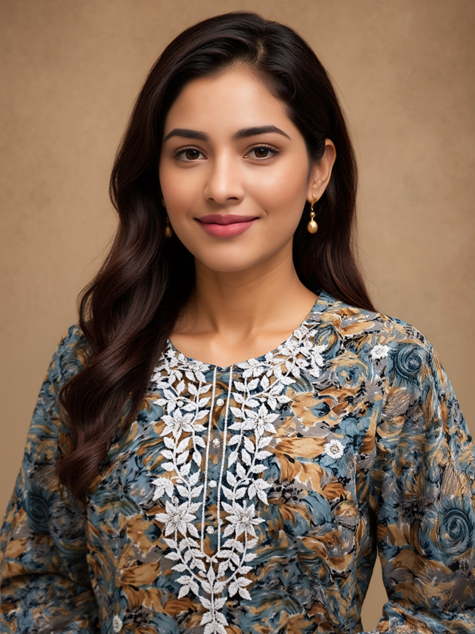 Indiessence Women Cotton Turquoise Blue Embroidered Kurta Comfort Pant Dupatta