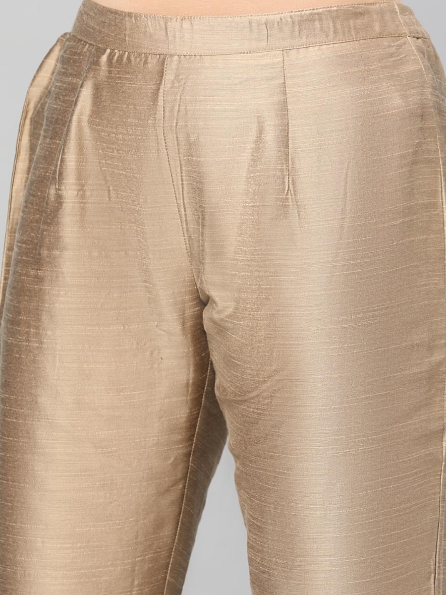 Women Beige Solid Trouser.