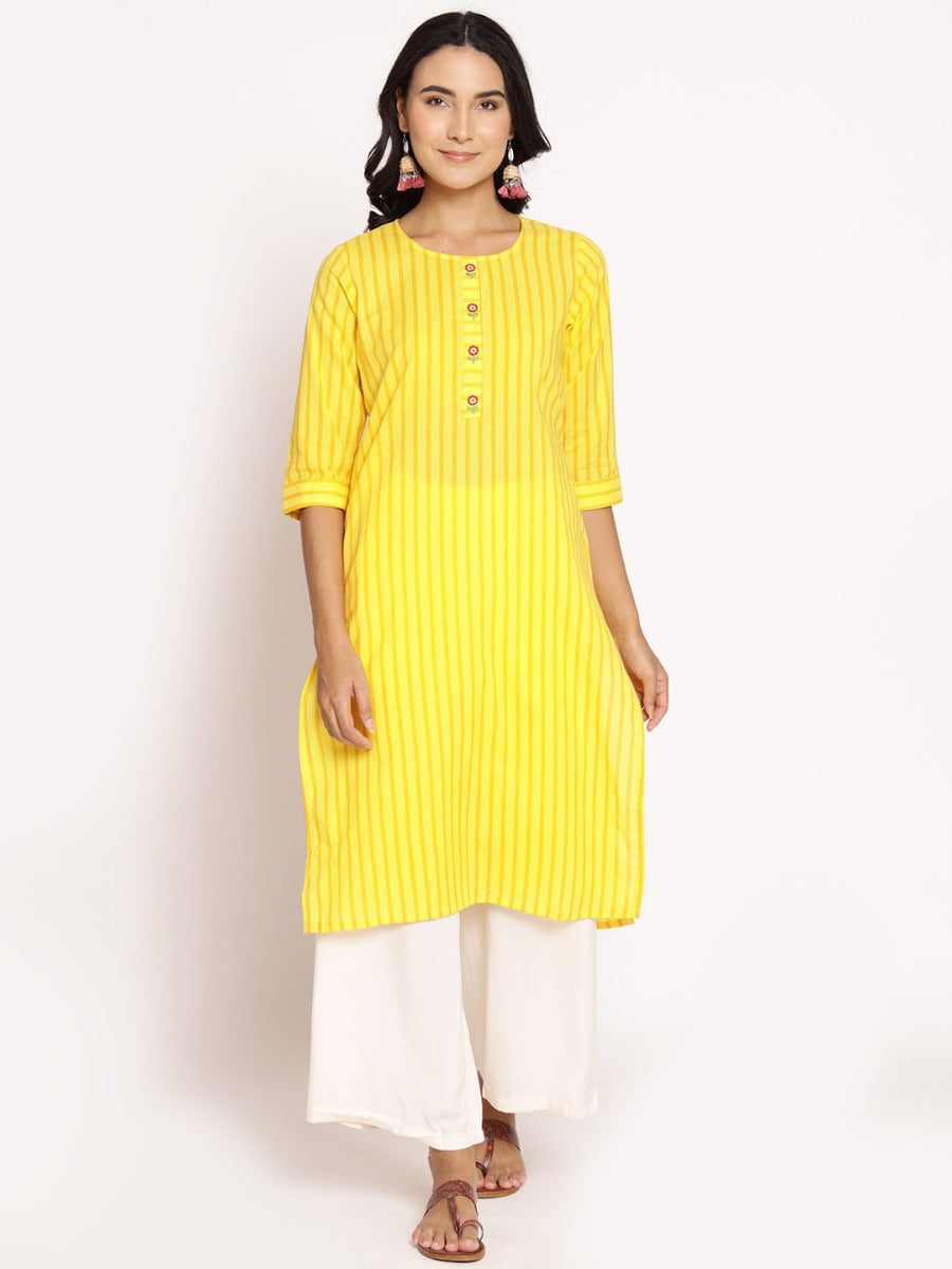 Lemon Yellow Kurta Set, Low Price Kurtis for Ladies at SHREE