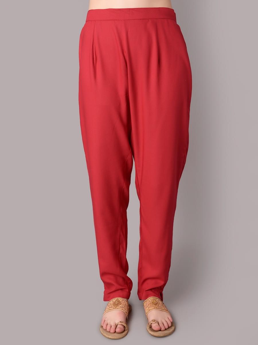 Women Red Kurta With Trouser.