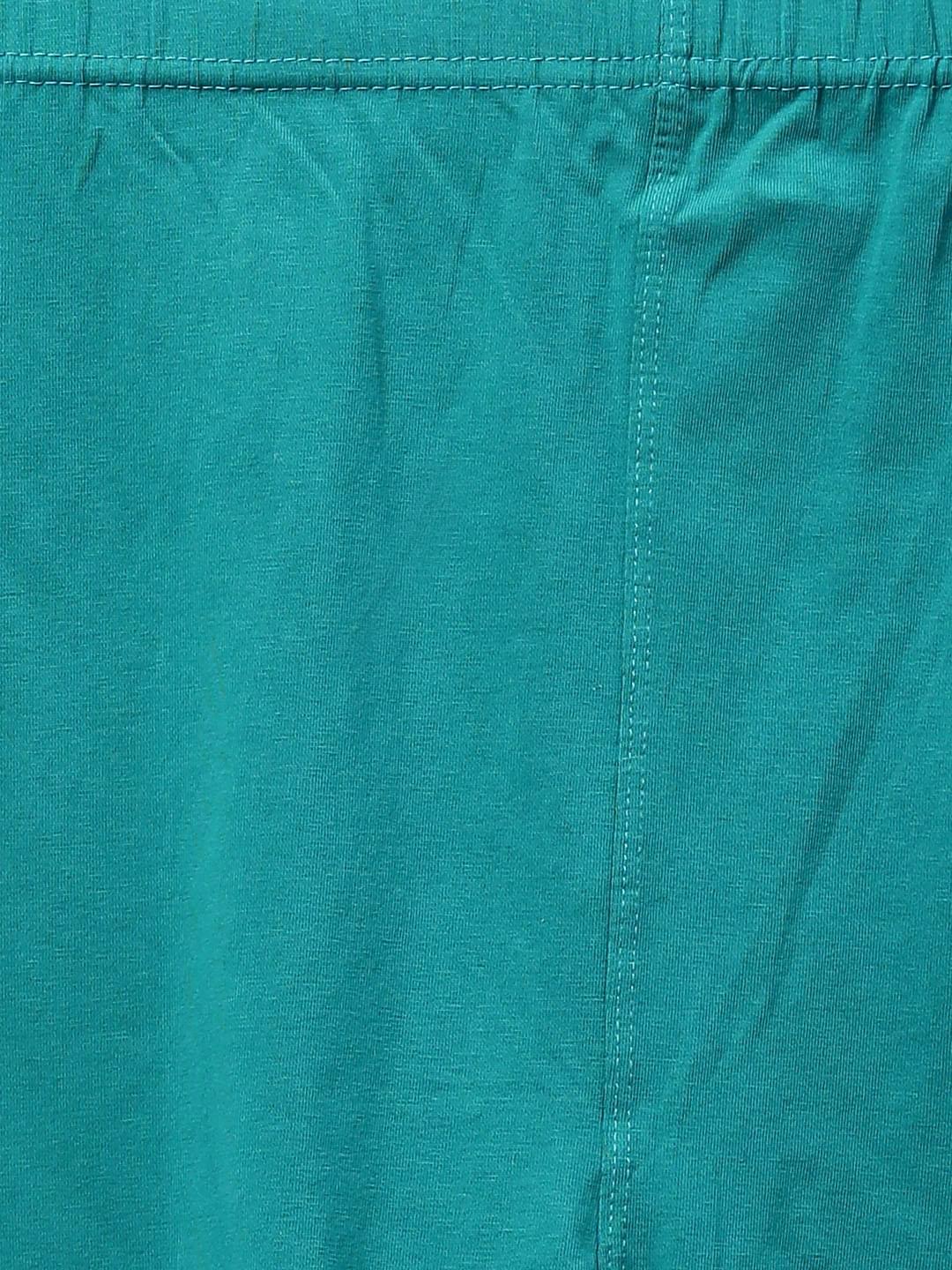 Women Rama Green Cotton Solid Ankle Length Legging.