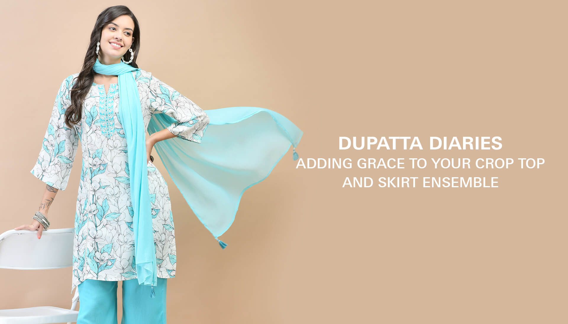 Dupatta Diaries: Adding Grace To Your Crop Top And Skirt Ensemble.