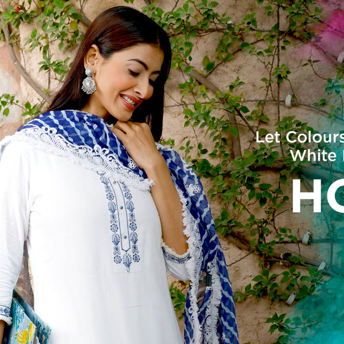 Let Colours Adorn Your White Kurti for Holi