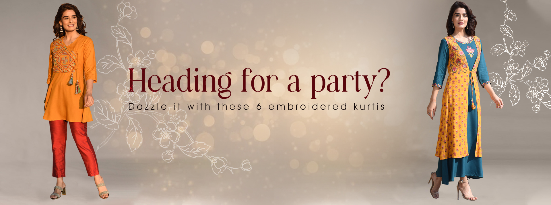 Heading for a Party? Dazzle it with these 6 Embroidered Kurtis.