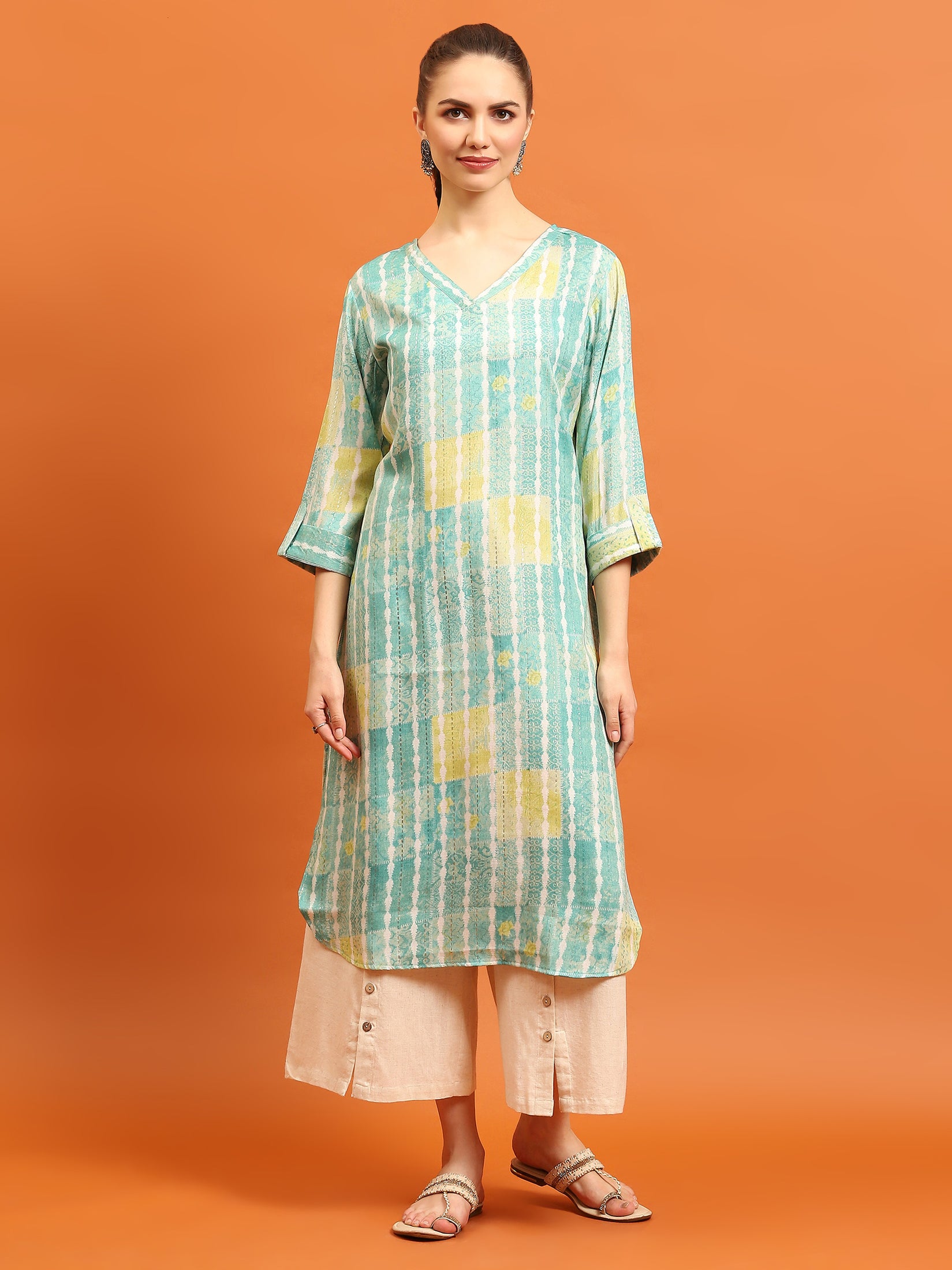 Indiessence (Buy 2 @ 499) Grey Solid Kurta main image 0