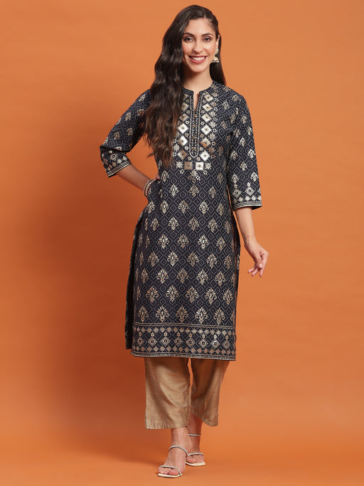 Manjari Blue (2pc Set) | Simple kurti designs, Chudidar designs, Long dress  design