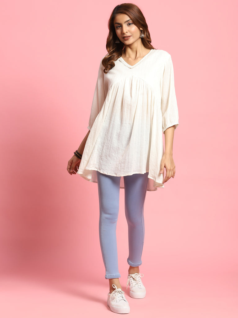Plus Size White Tunic Tops for Leggings - Shop Now