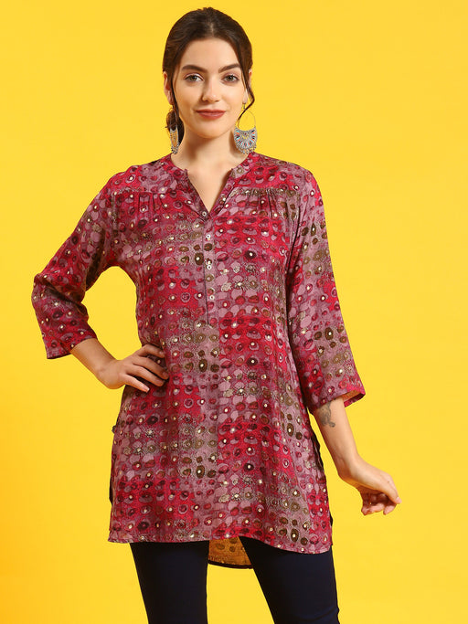 Buy SHRI MARUDHAR KESHRI Short Kurti for Women | Embroidered Straight Rayon  Kurta | Round Neck Half Sleeves Short Kurti for Women's {Dark Green}  (XX-Large) at Amazon.in