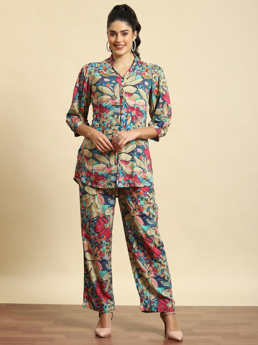 VASTRAM Women Printed Maroon Night Suit Set Price in India - Buy