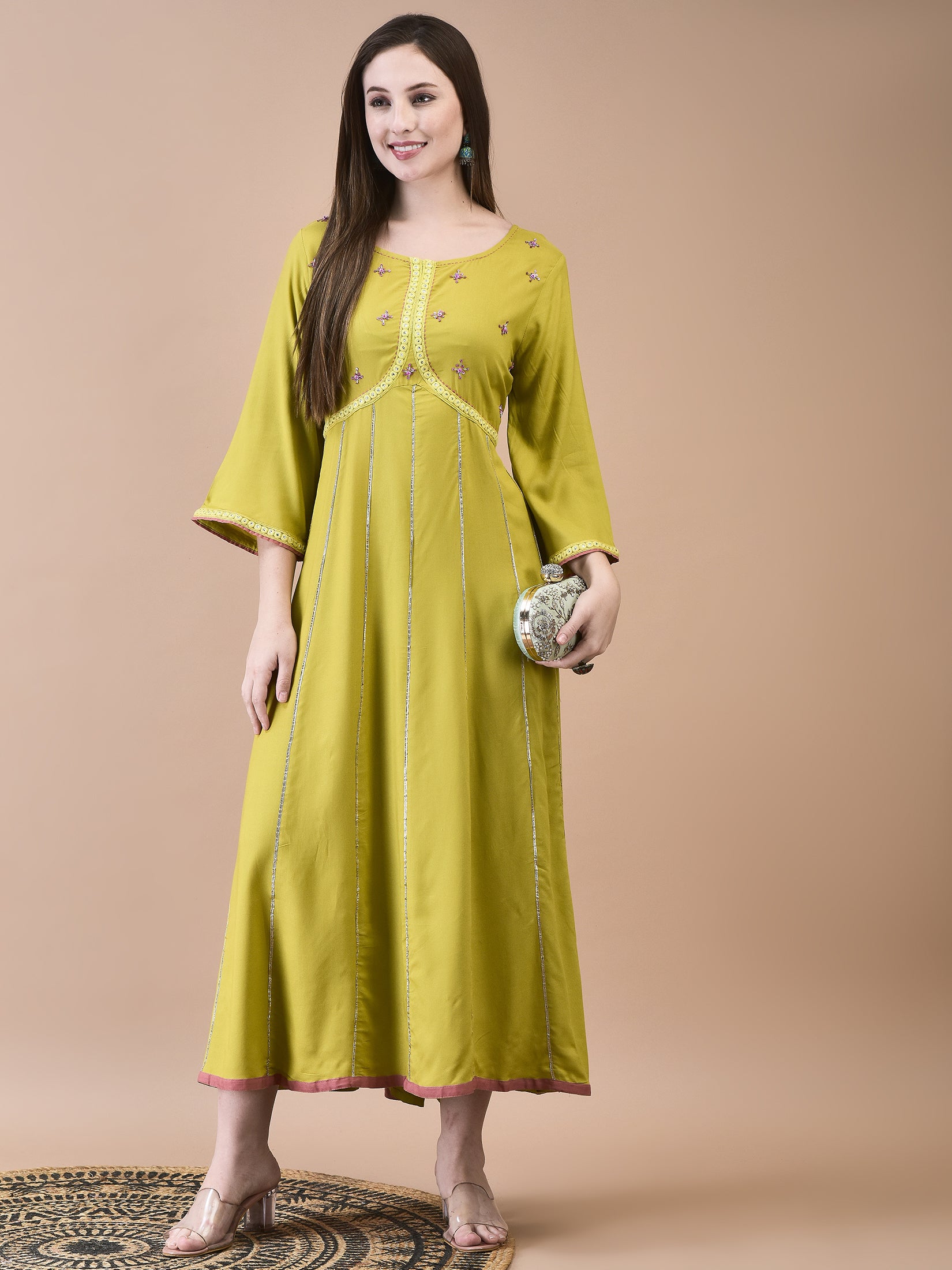 Women Liva Green Solid Dress