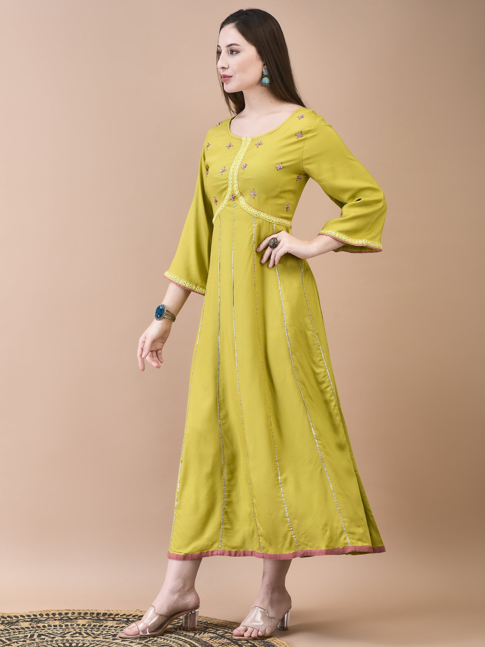 Women Liva Green Solid Dress