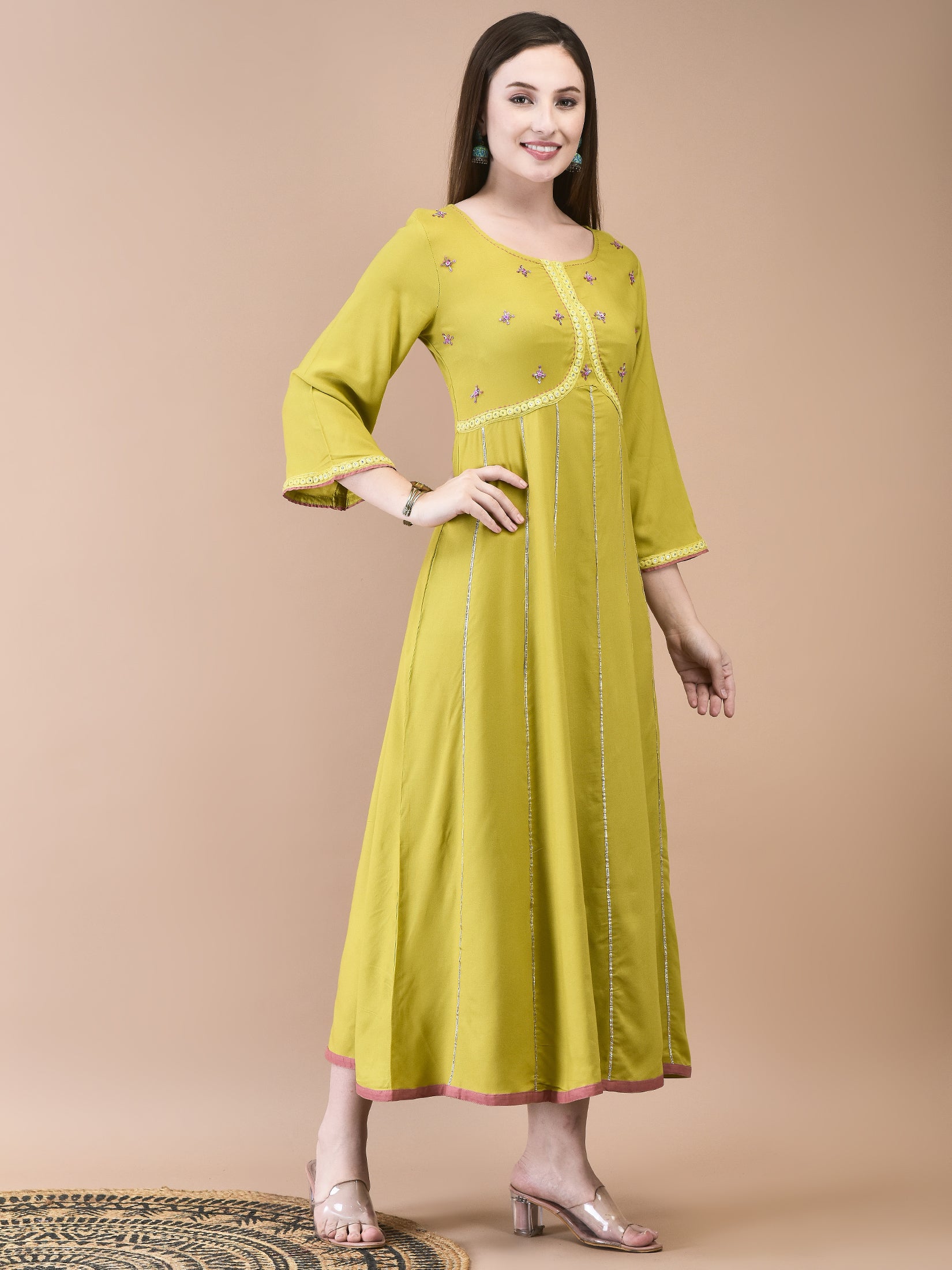 Women Liva Green Solid Dress