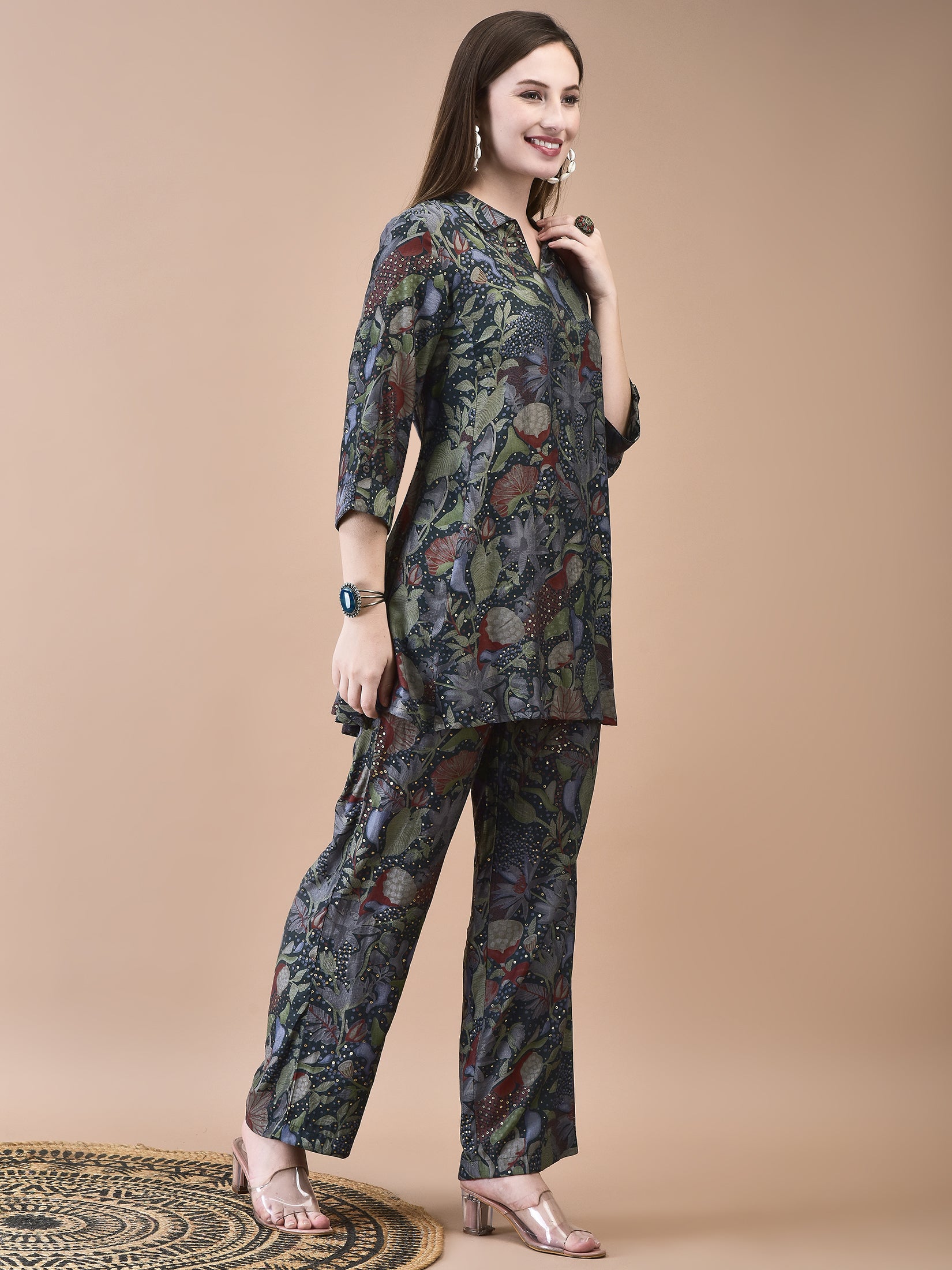 Women Muslin Multicolor Floral Print Co-Ord Set