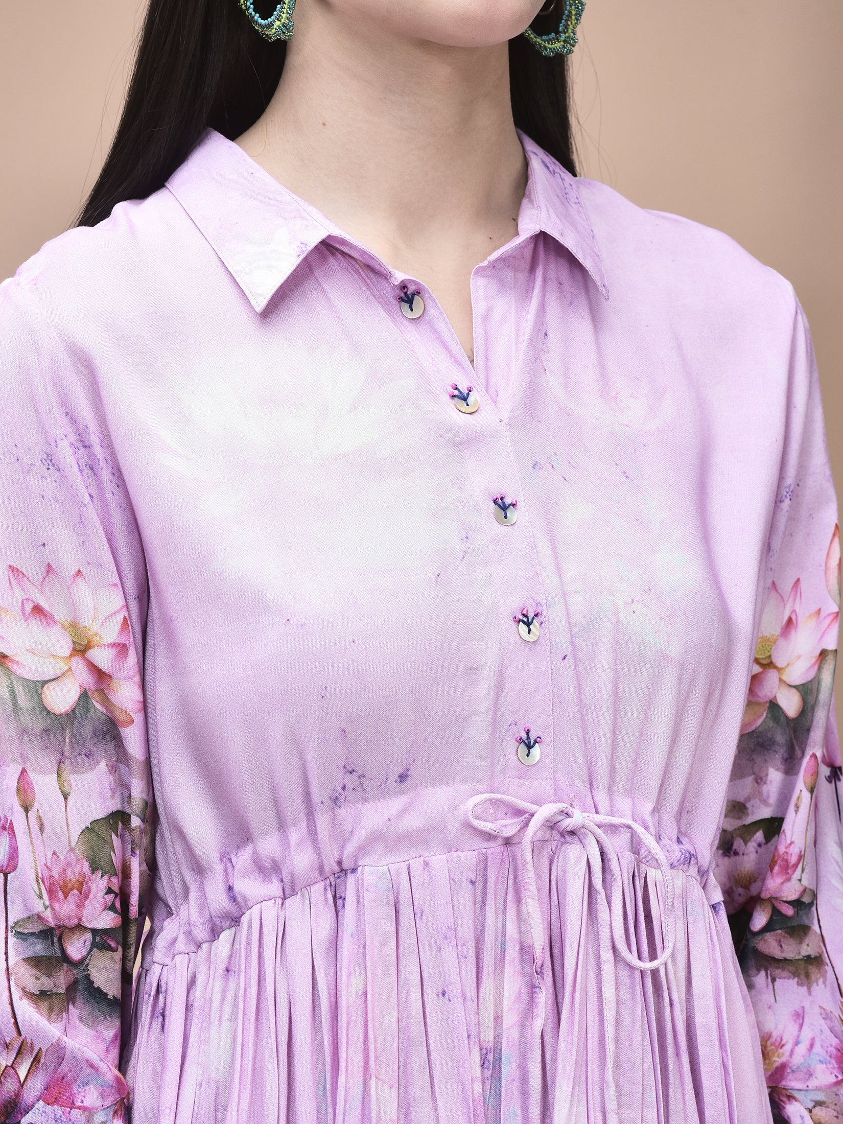 Women Liva Lilac Floral Print Dress