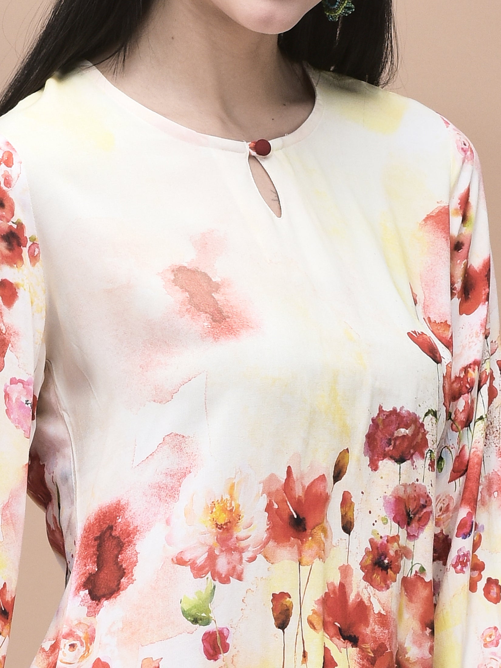 Women Liva Multicolor Floral Print Co-Ord Set