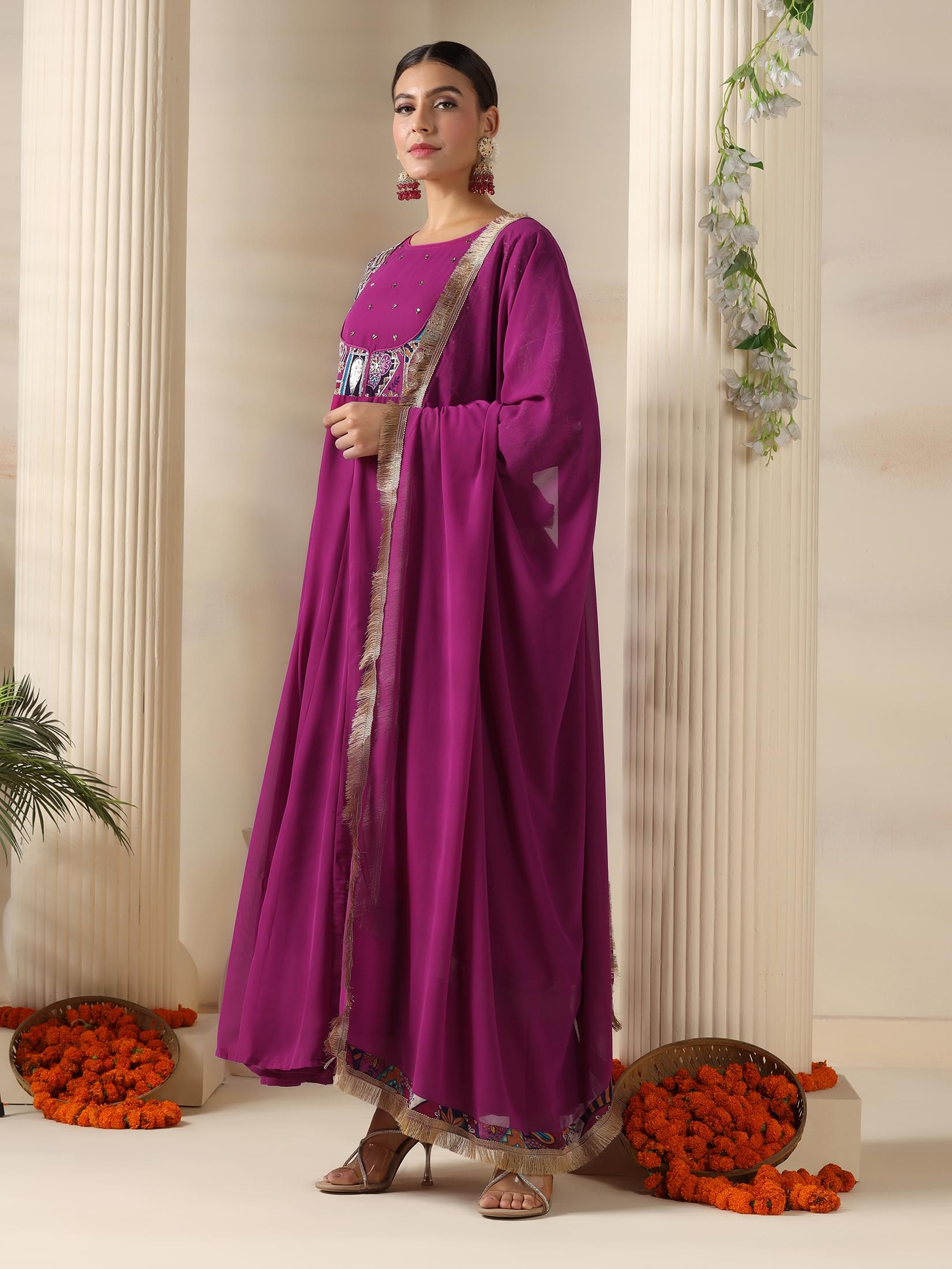 ladies georgette dress Golden Delight Georgette Dress