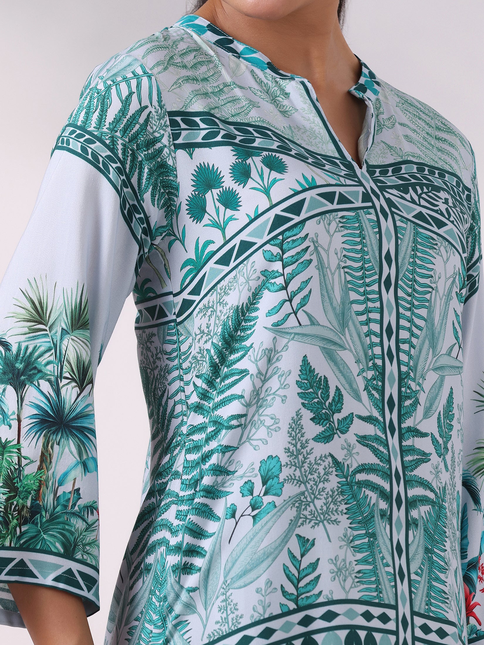 Women Liva Green Printed Kurta