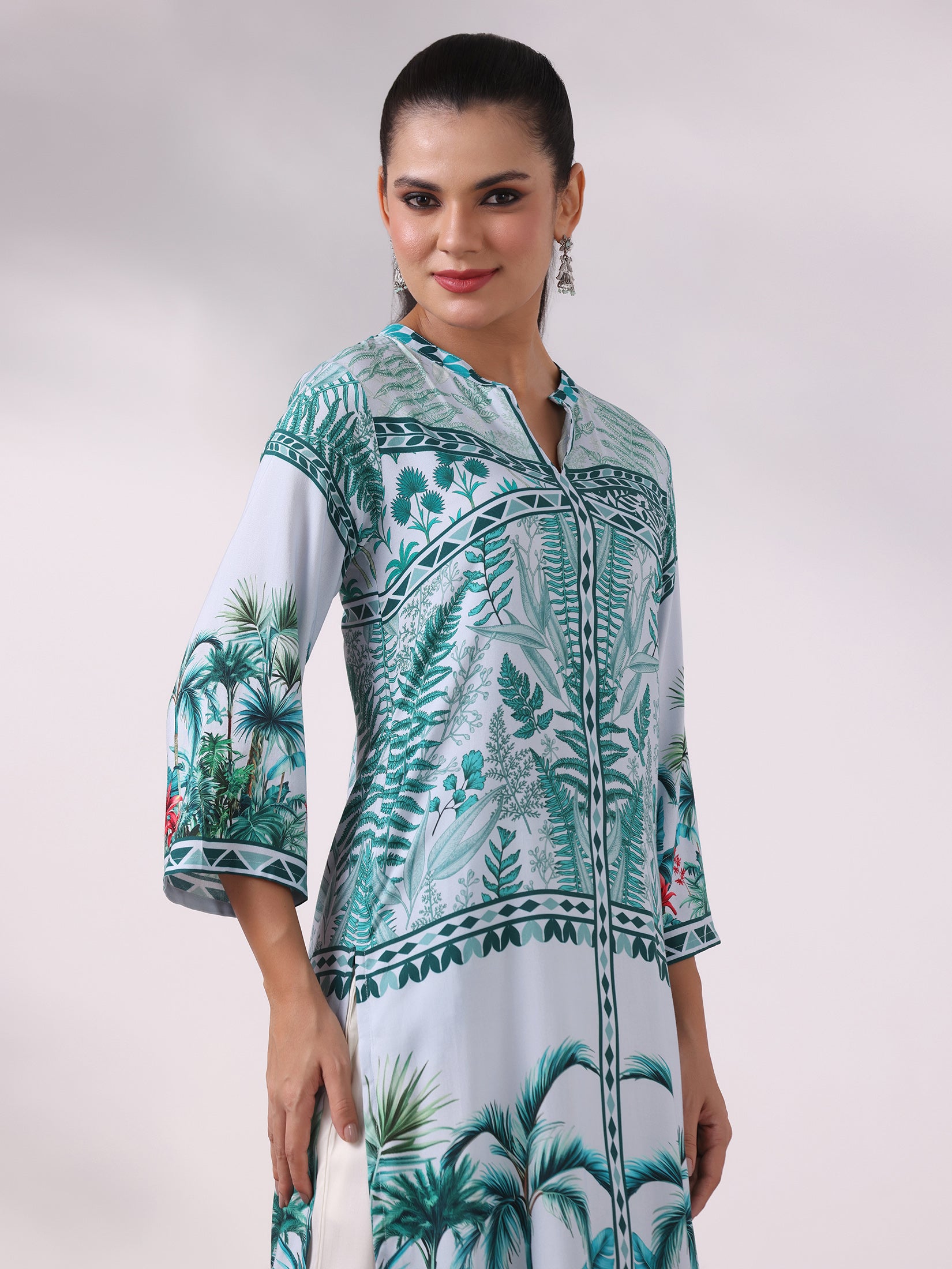 Women Liva Green Printed Kurta