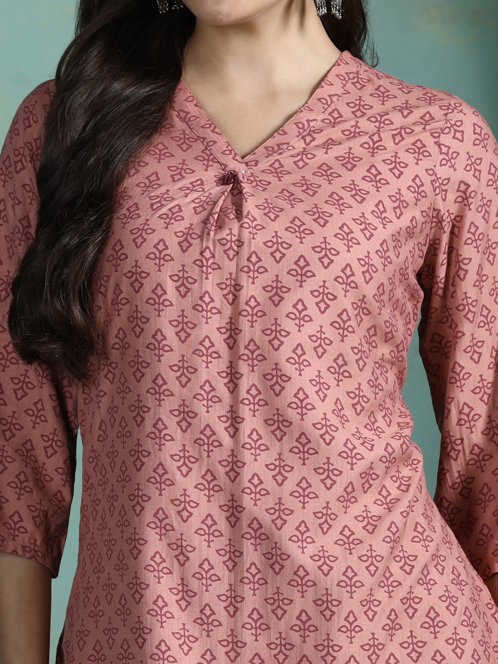 Women Liva Pink Printed Tunic