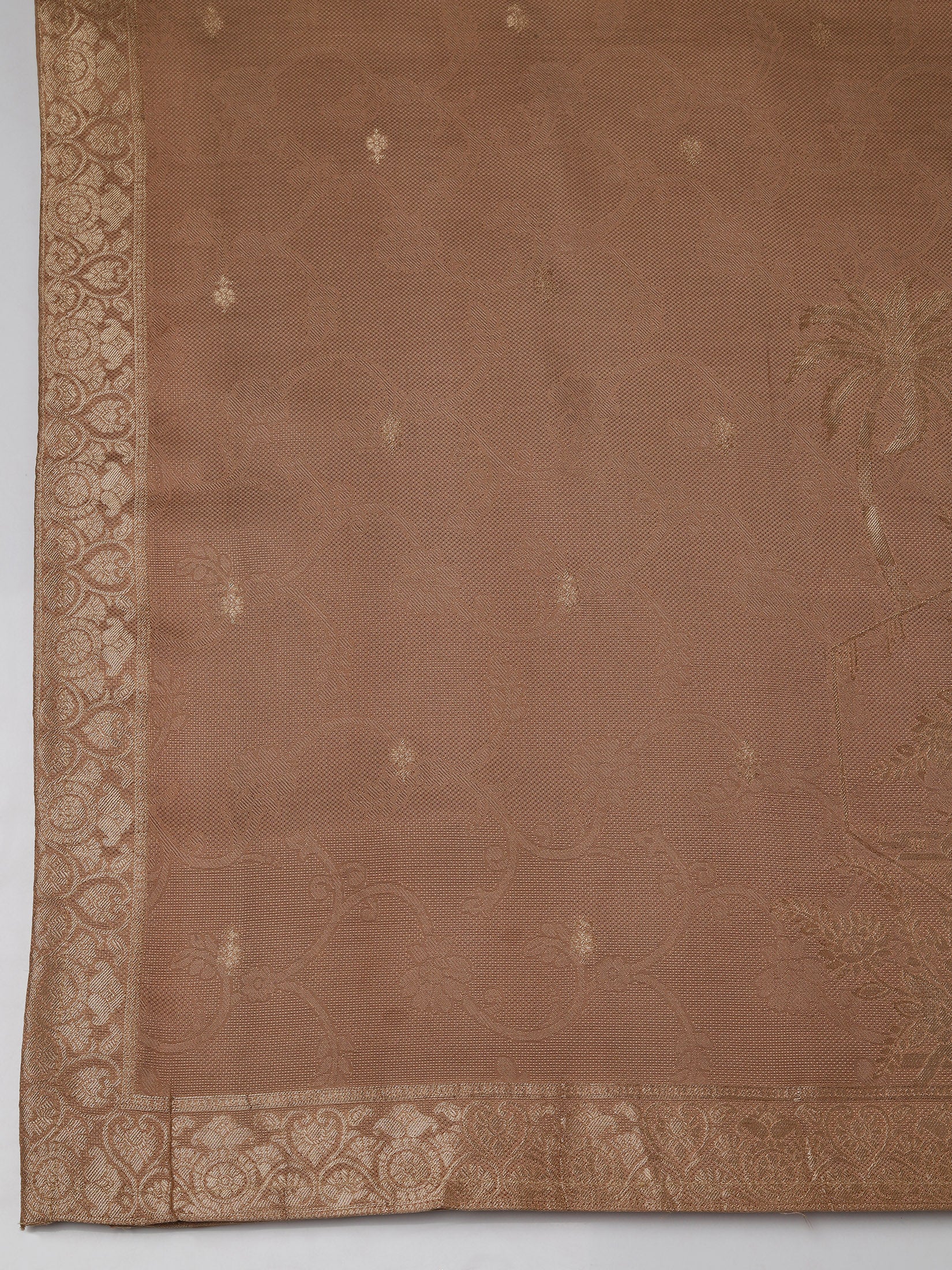 Women Viscose Jacquard Brown Kurta Comfort Pant Dupatta