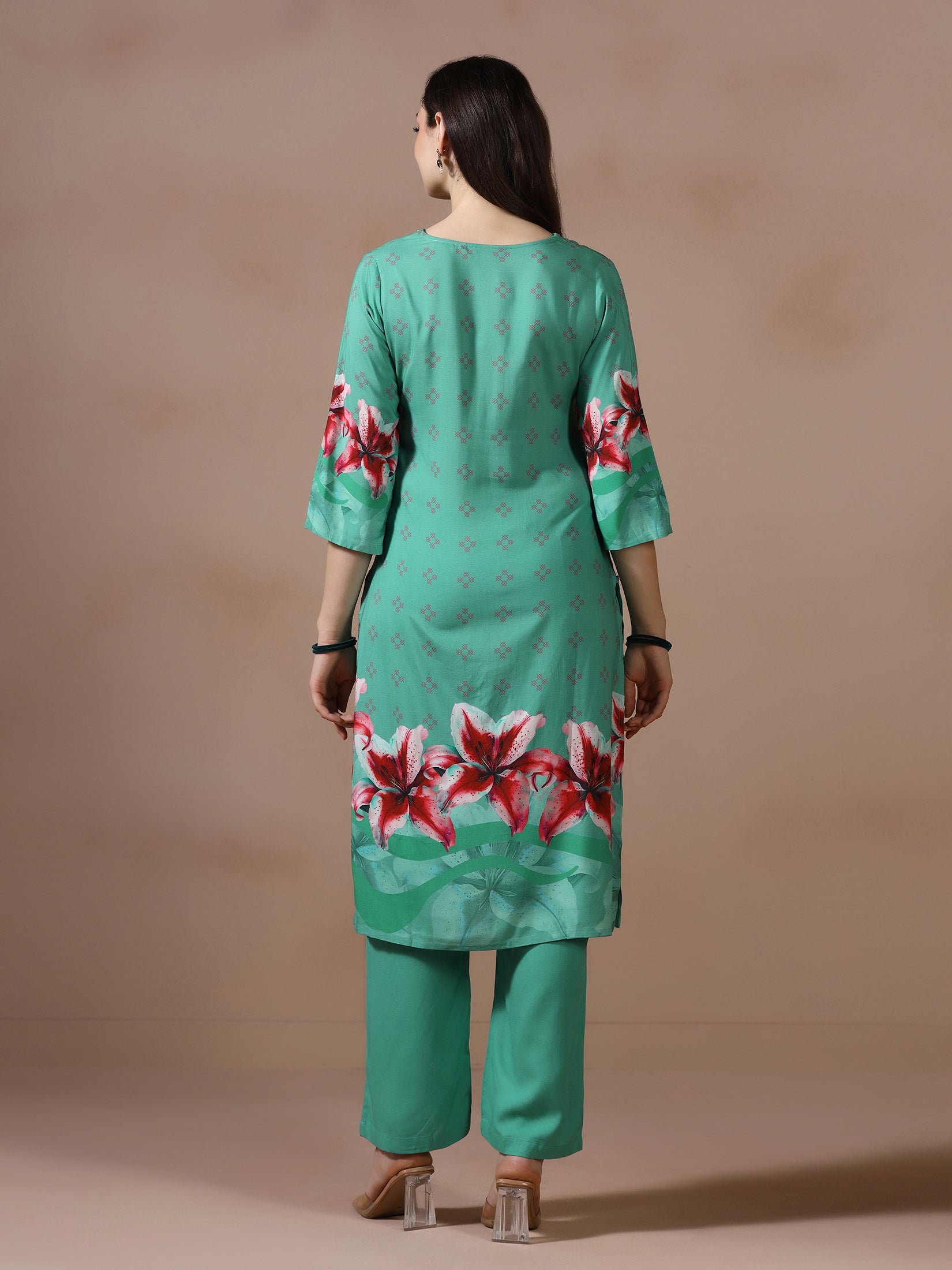Green Liva Printed Co Ord Set