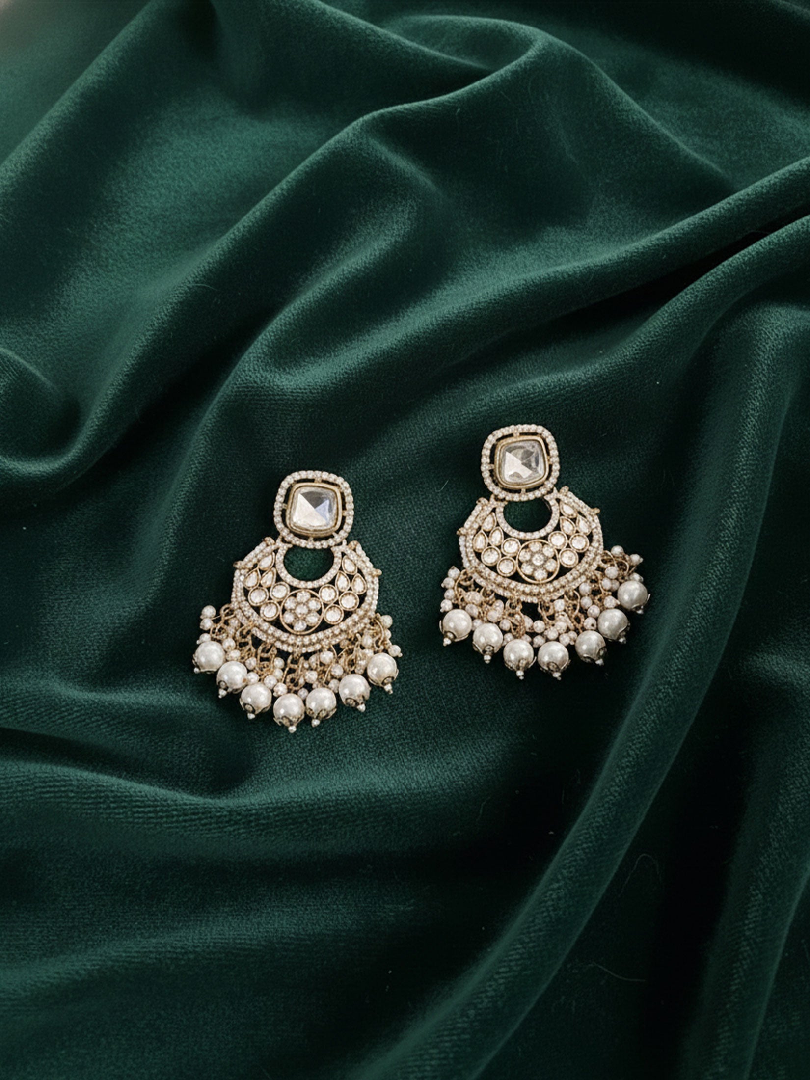 Regal Ruby & Pearl Long Drop Earrings